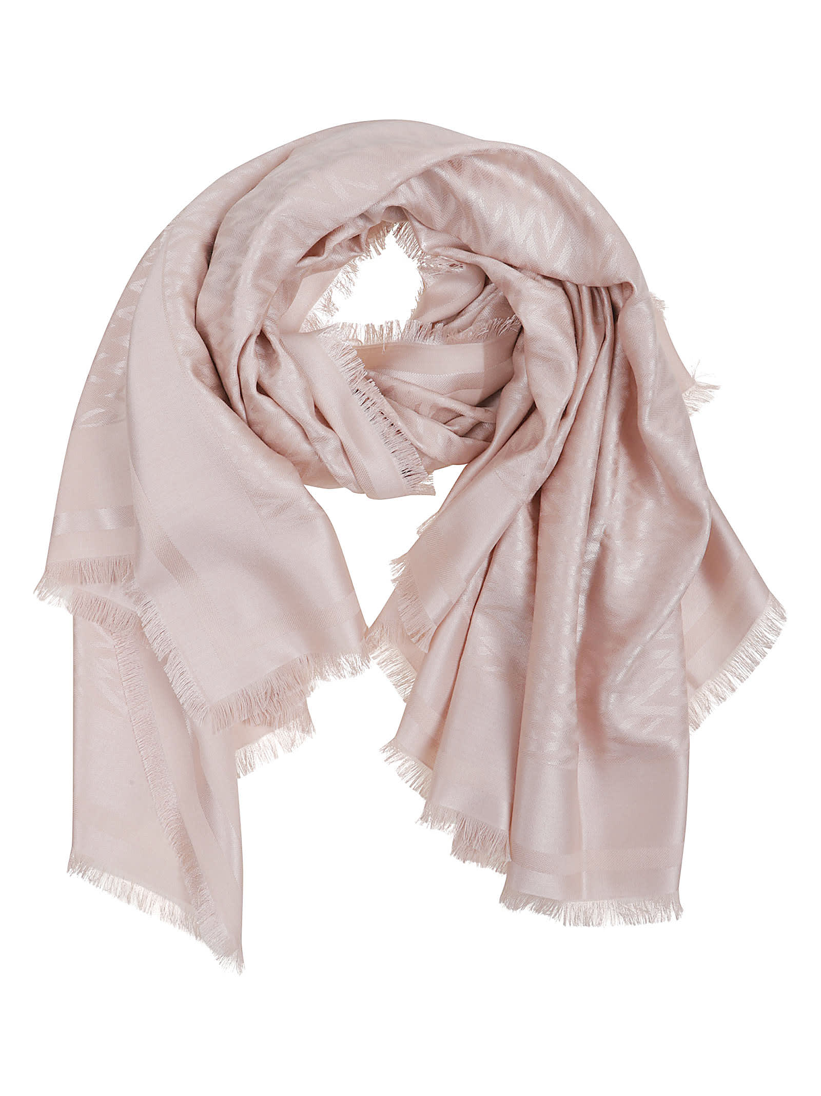 Valentino Luxurious Lightweight Fringed Shawl In Neutral