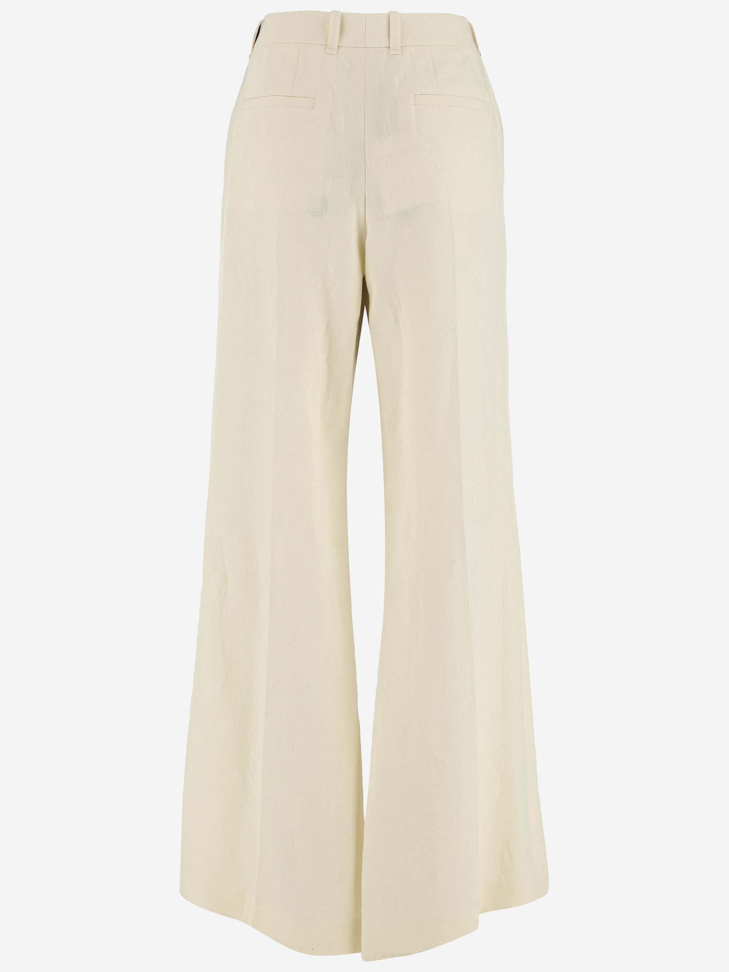 Shop Chloé Linen Flared Pants In White