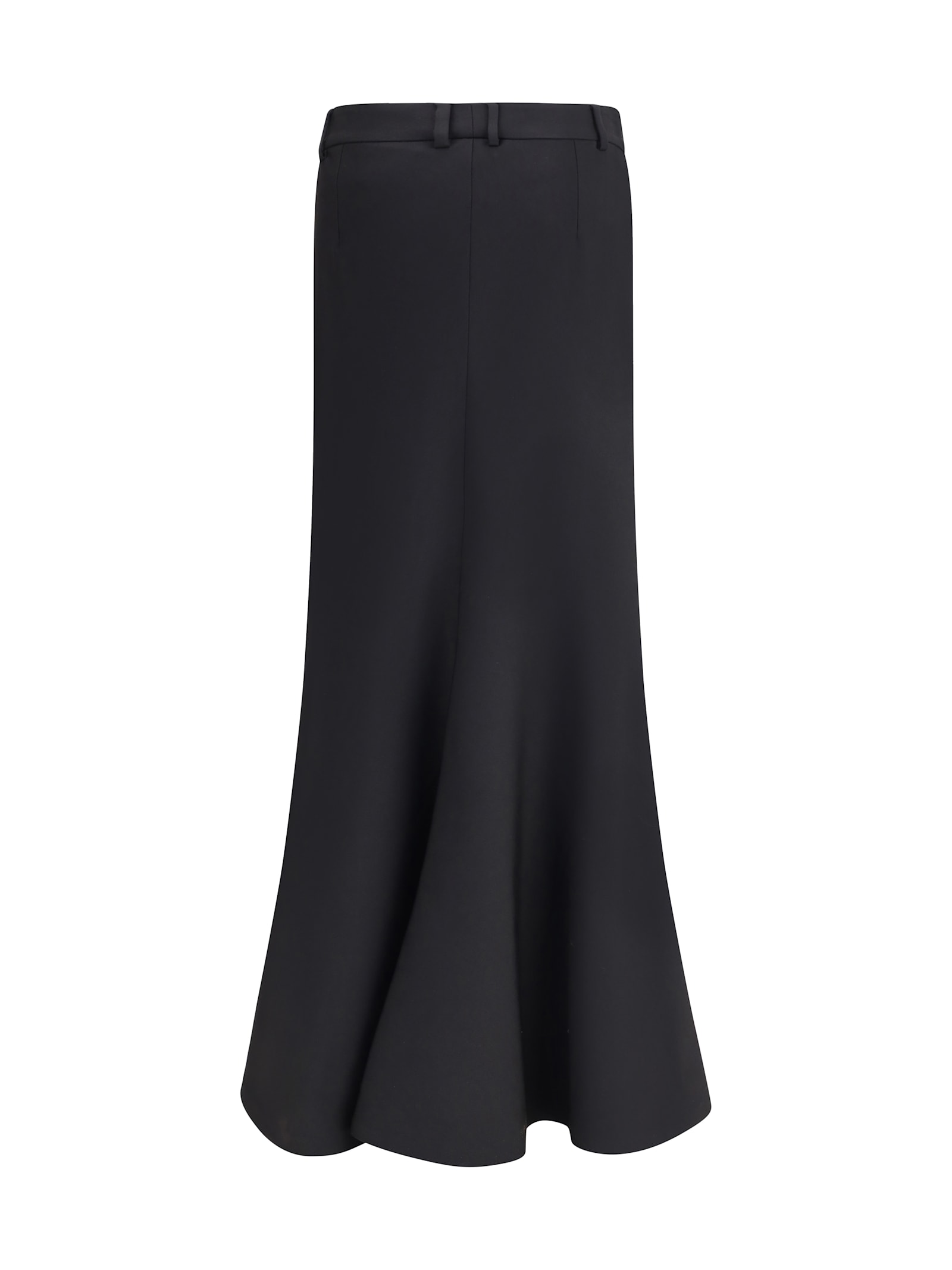 Balenciaga Women Godet Maxi Skirt In Virgin Wool In Black