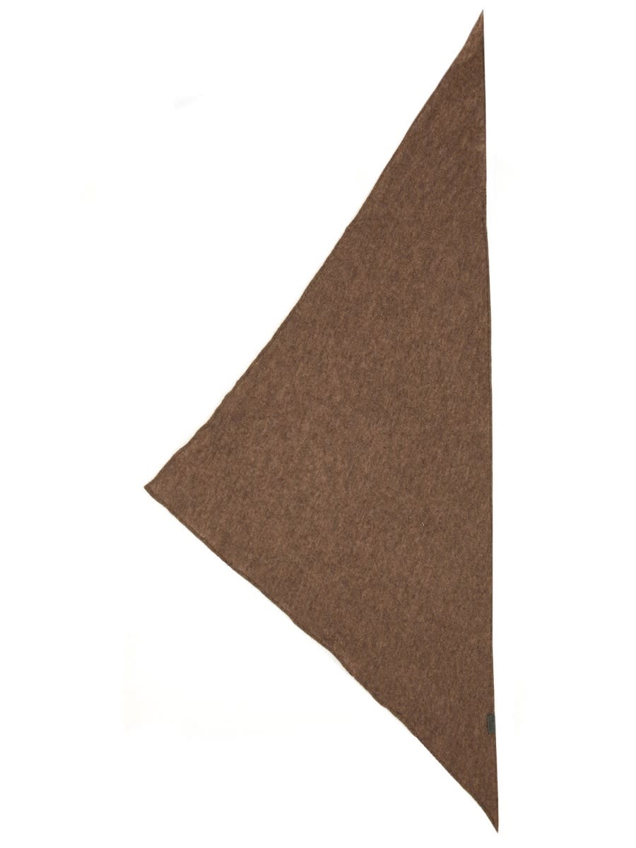 Brunello Cucinelli Women Cashmere Scarf With Necklace In Brown