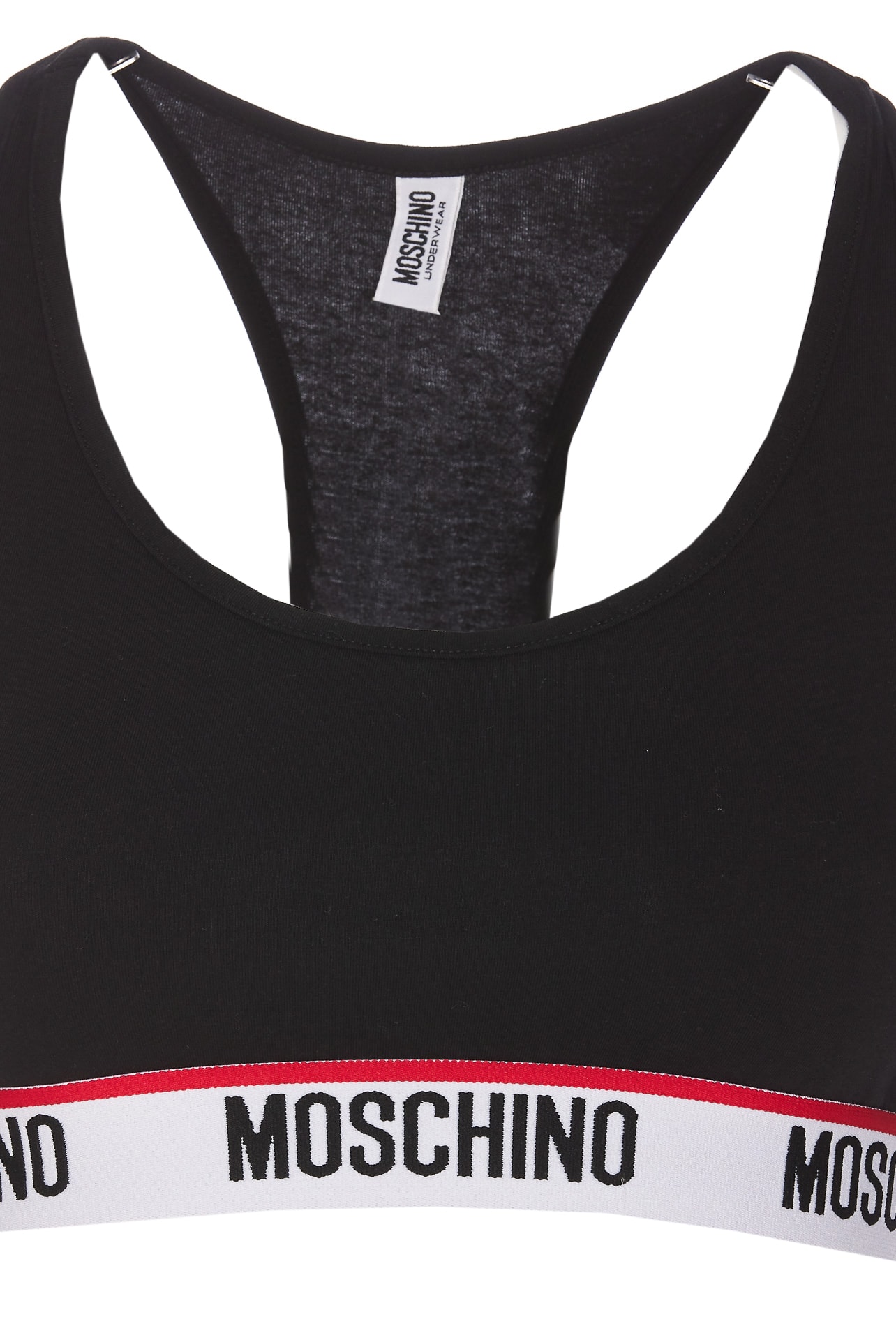 Shop Moschino Band Logo Top In Black
