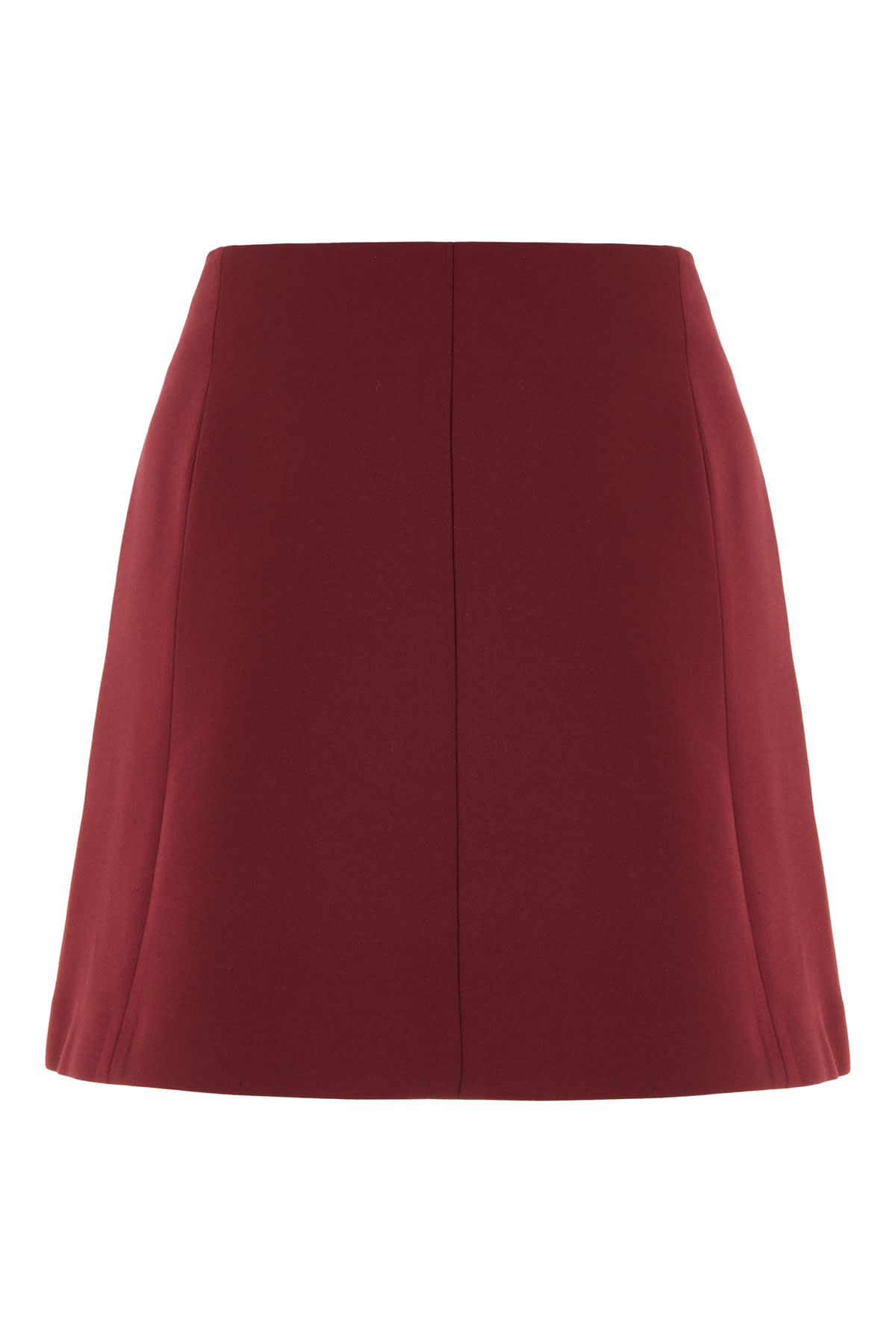 Genny Grape Stretch Viscose Blend Skirt In Burgundy