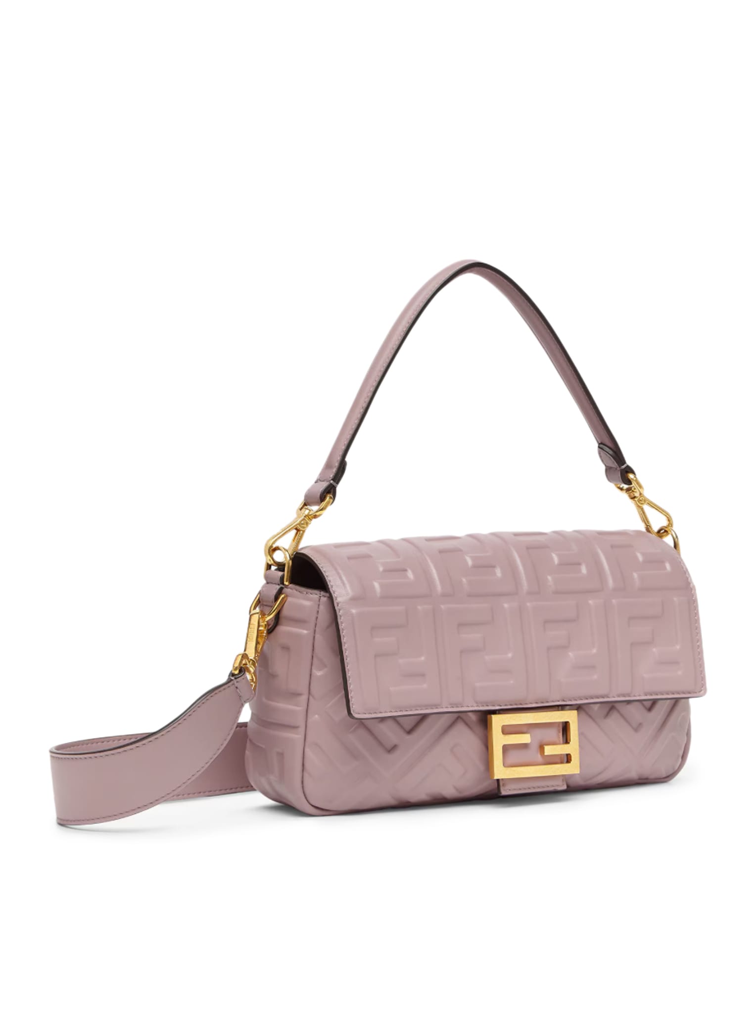 FENDI MAUVE PINK LEATHER BAGUETTE 