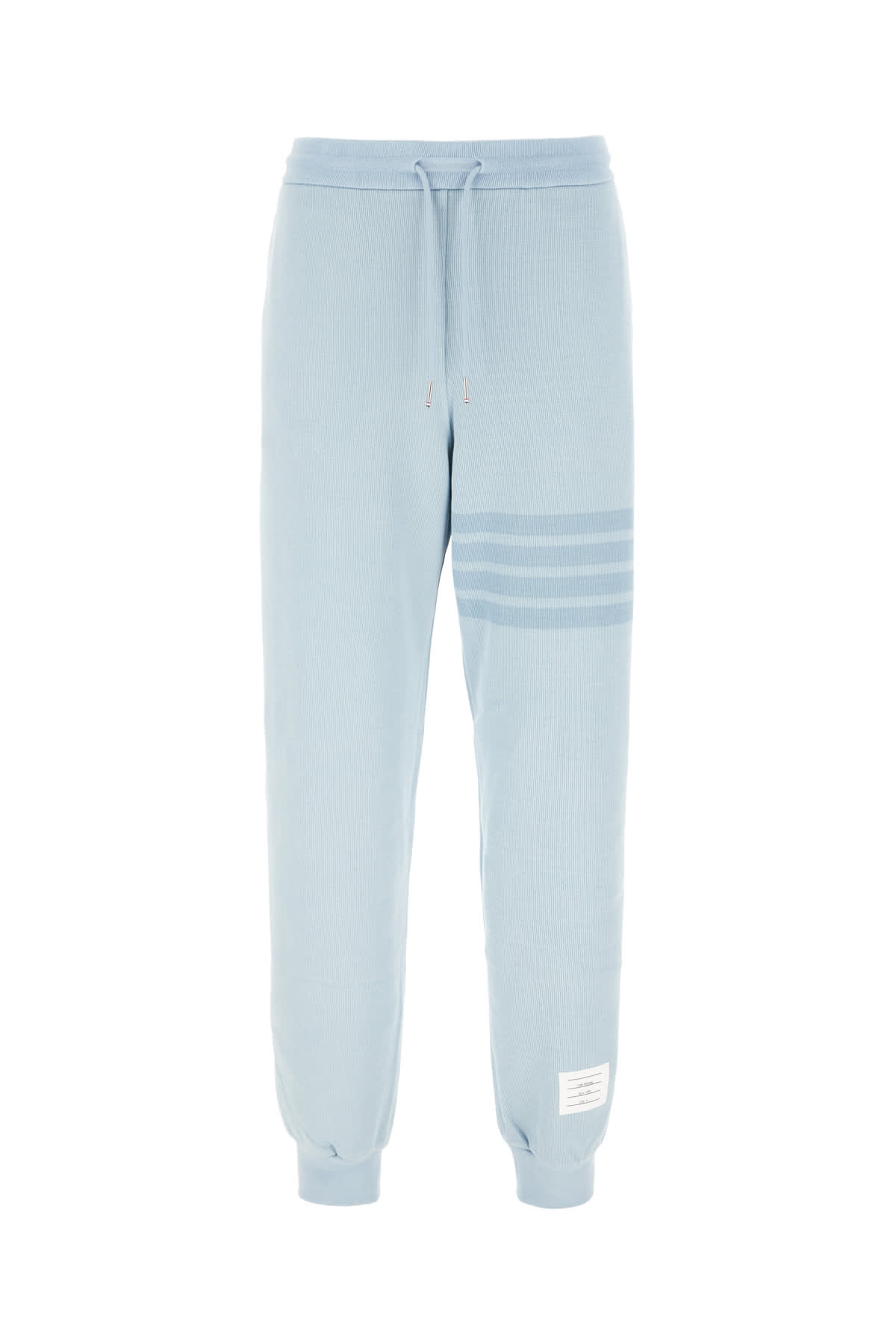 Thom Browne 4-bar Joggers In Cotton Knit In Light Blue