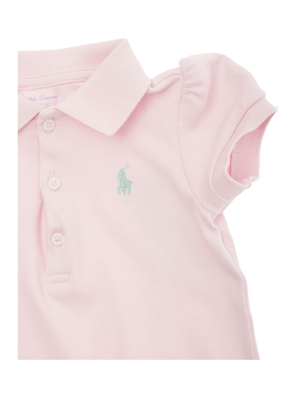 Shop Polo Ralph Lauren Pink Dress With Embroidered Pony In Cotton Baby