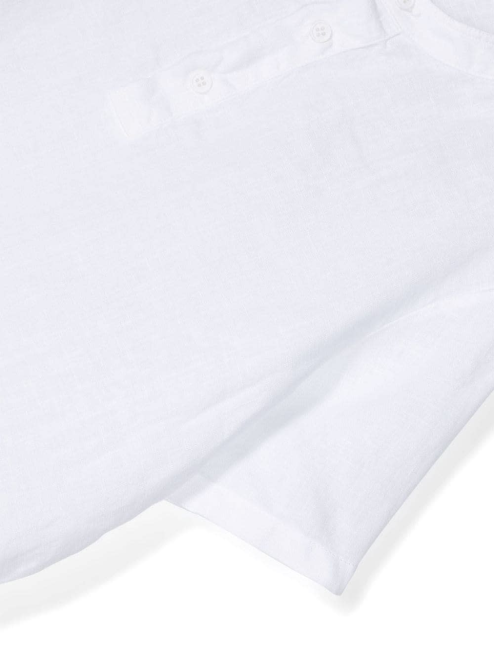 Shop Il Gufo White Linen Shirt With Mandarin Collar