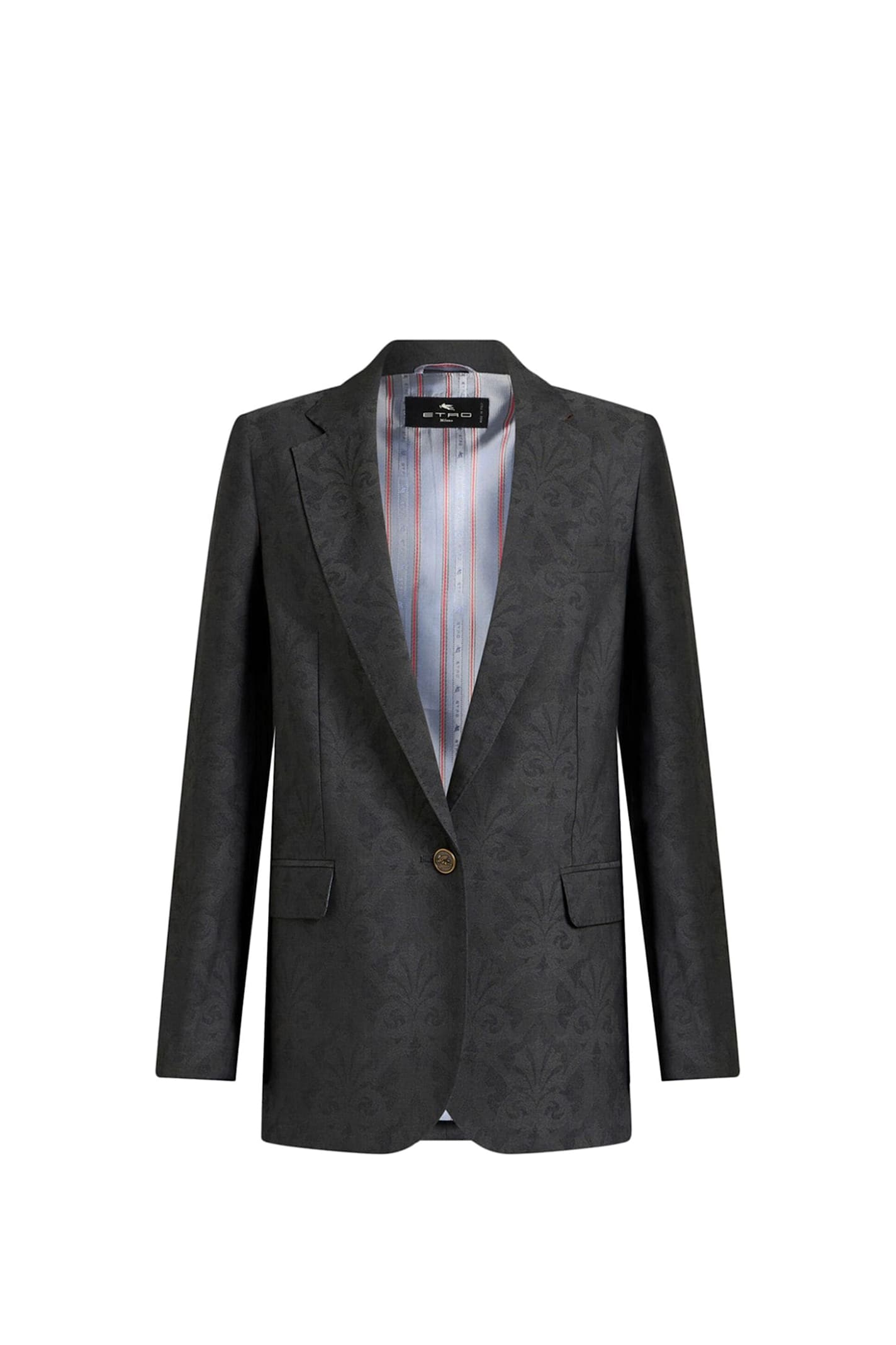 Etro Dark Grey Wool Blazer In Grey