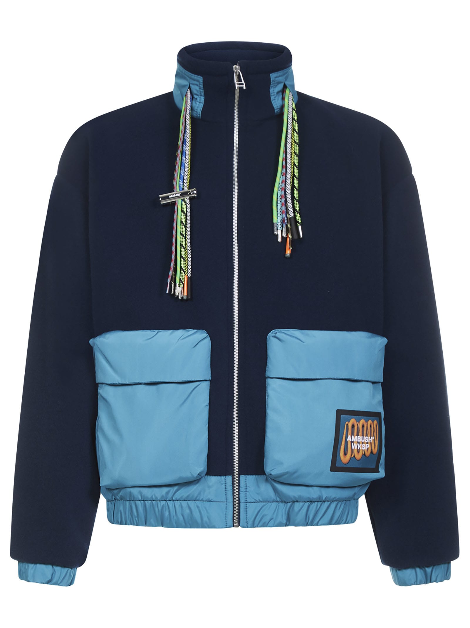 Ambush Colour-block Fleece Jacket In Blue