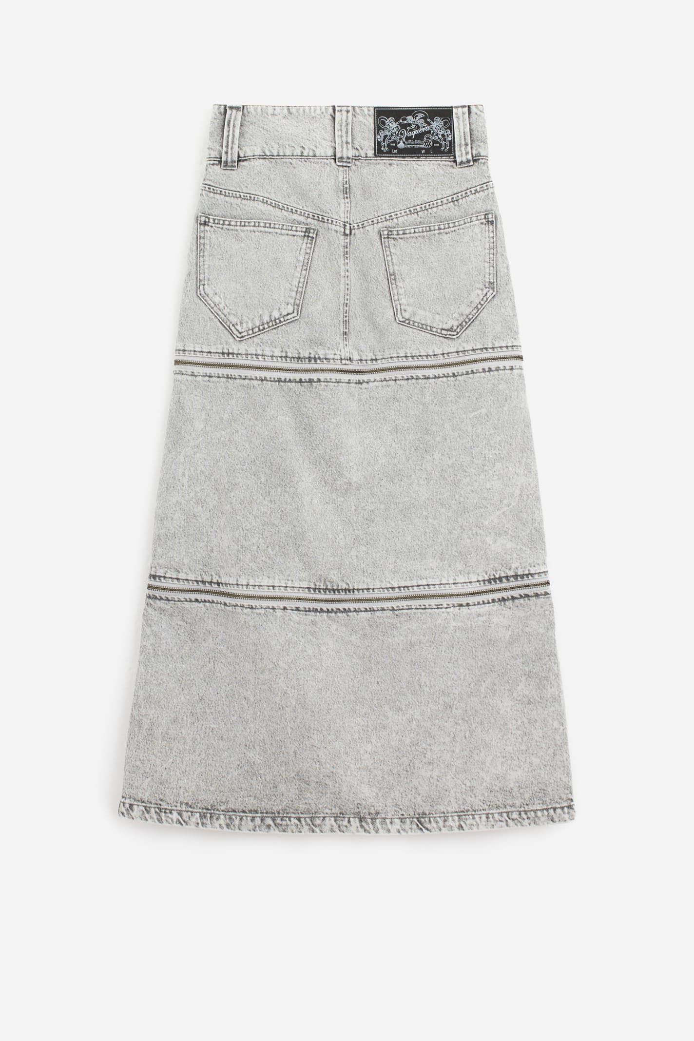 Shop Vaquera Zipper Skirt Skirt In Grey