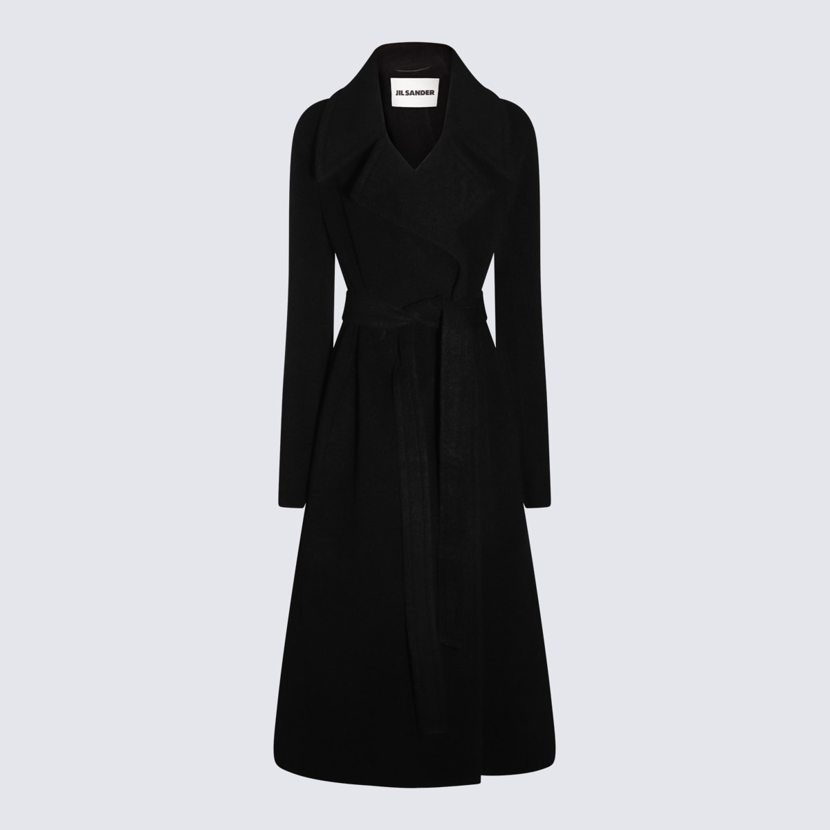 Shop Jil Sander Black Wool Coat