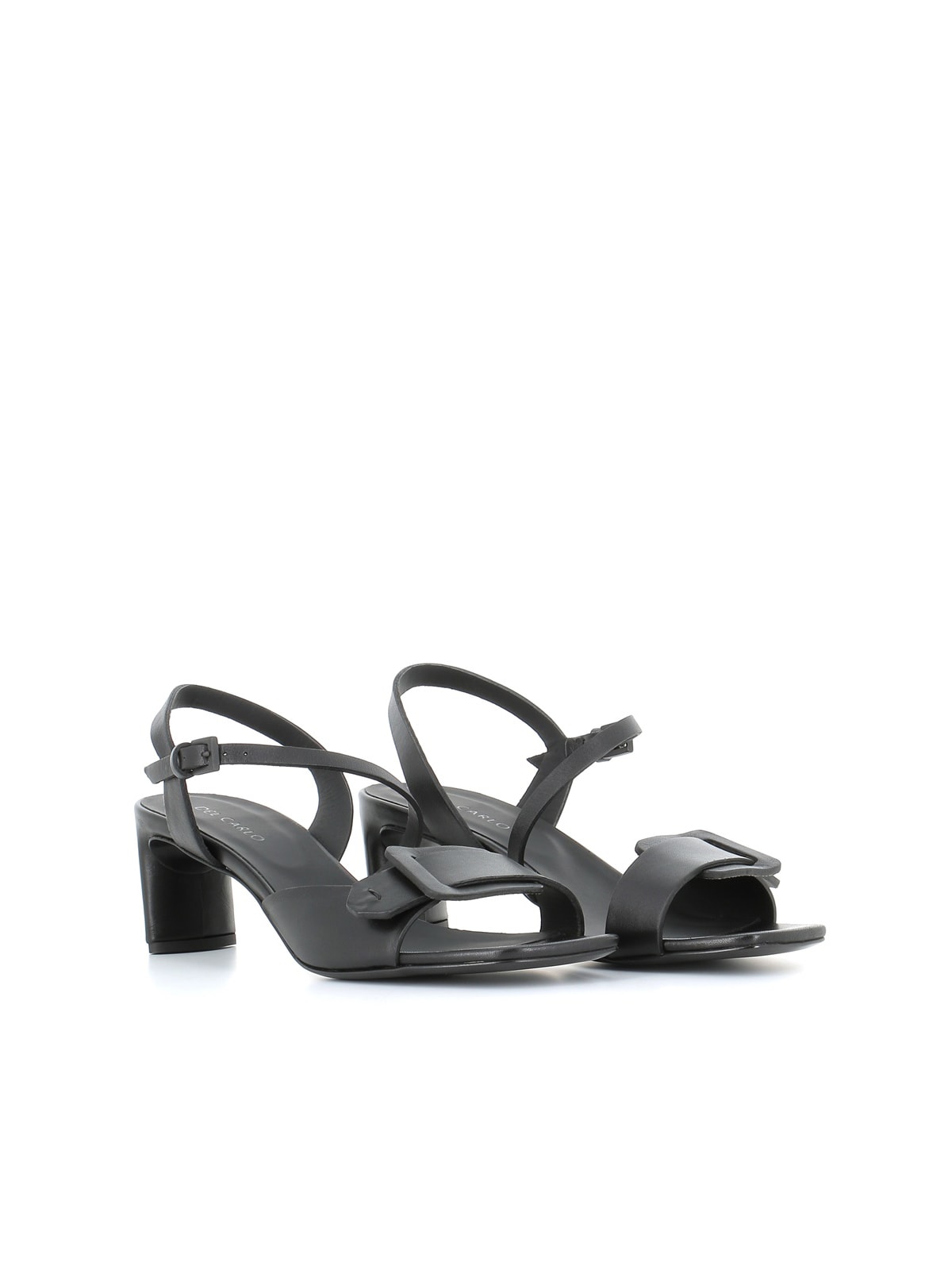 Del Carlo Square-toe Sandals In Black