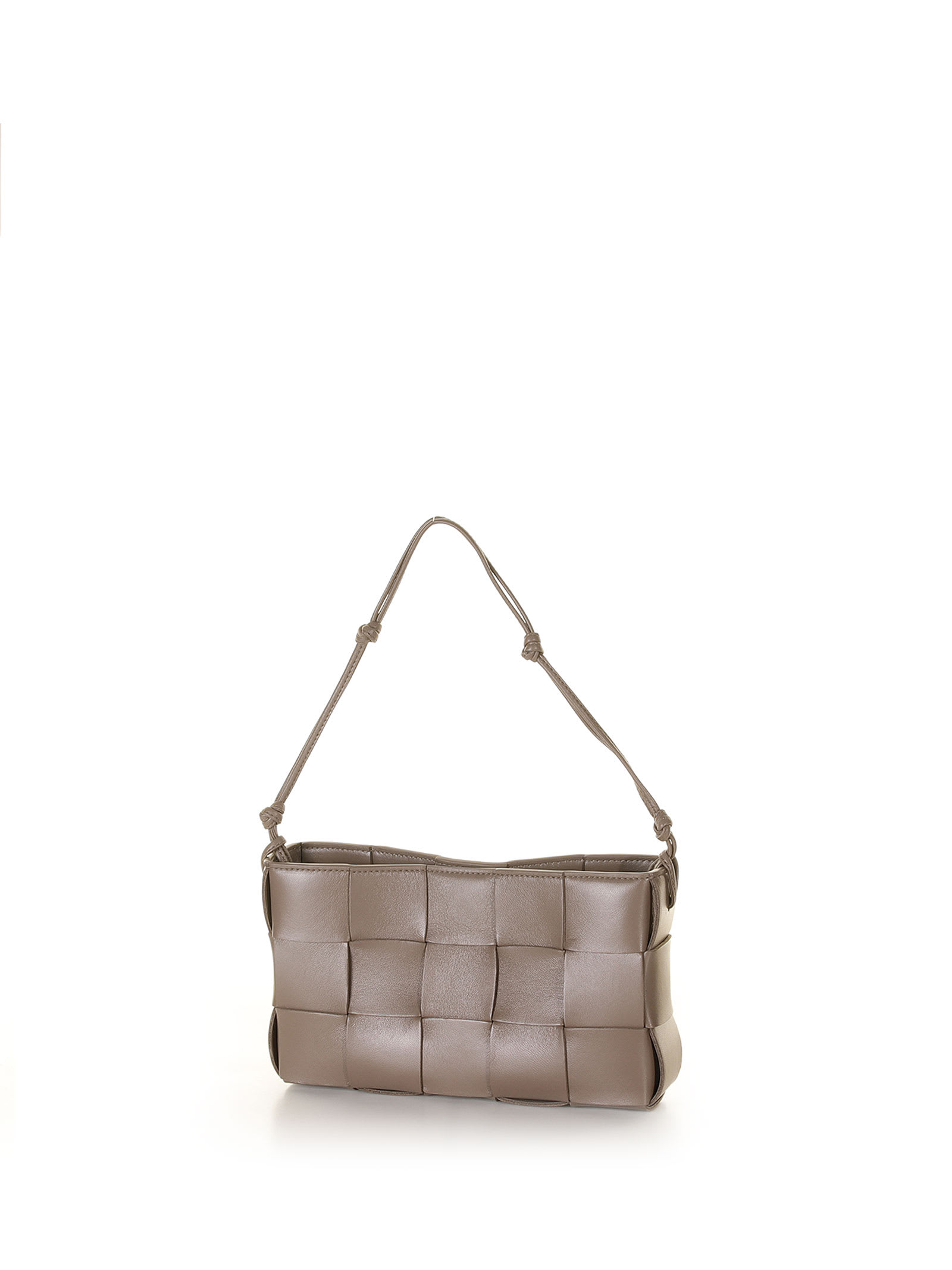 Travertine-coloured Brick Cassette Shoulder Bag In Beige