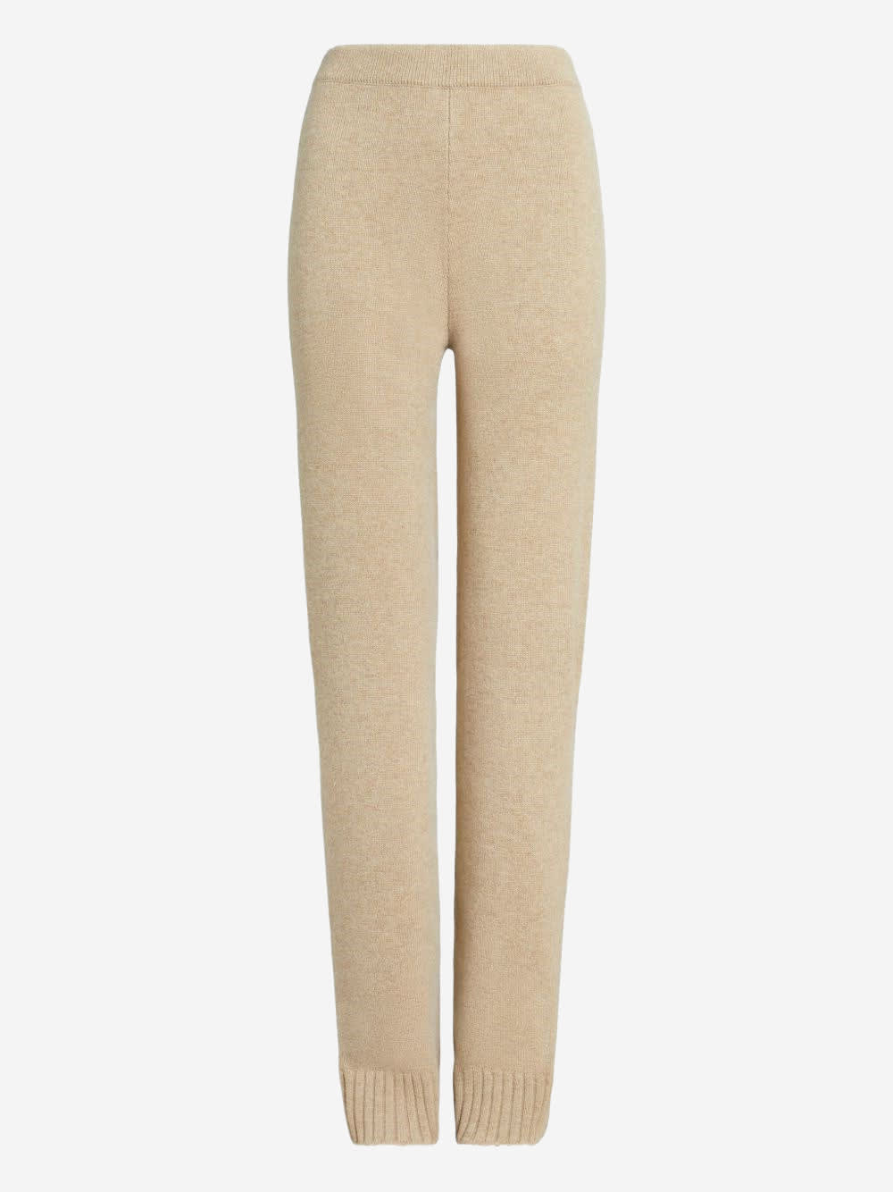Tory Burch Wool Knitted Trousers In Neutral