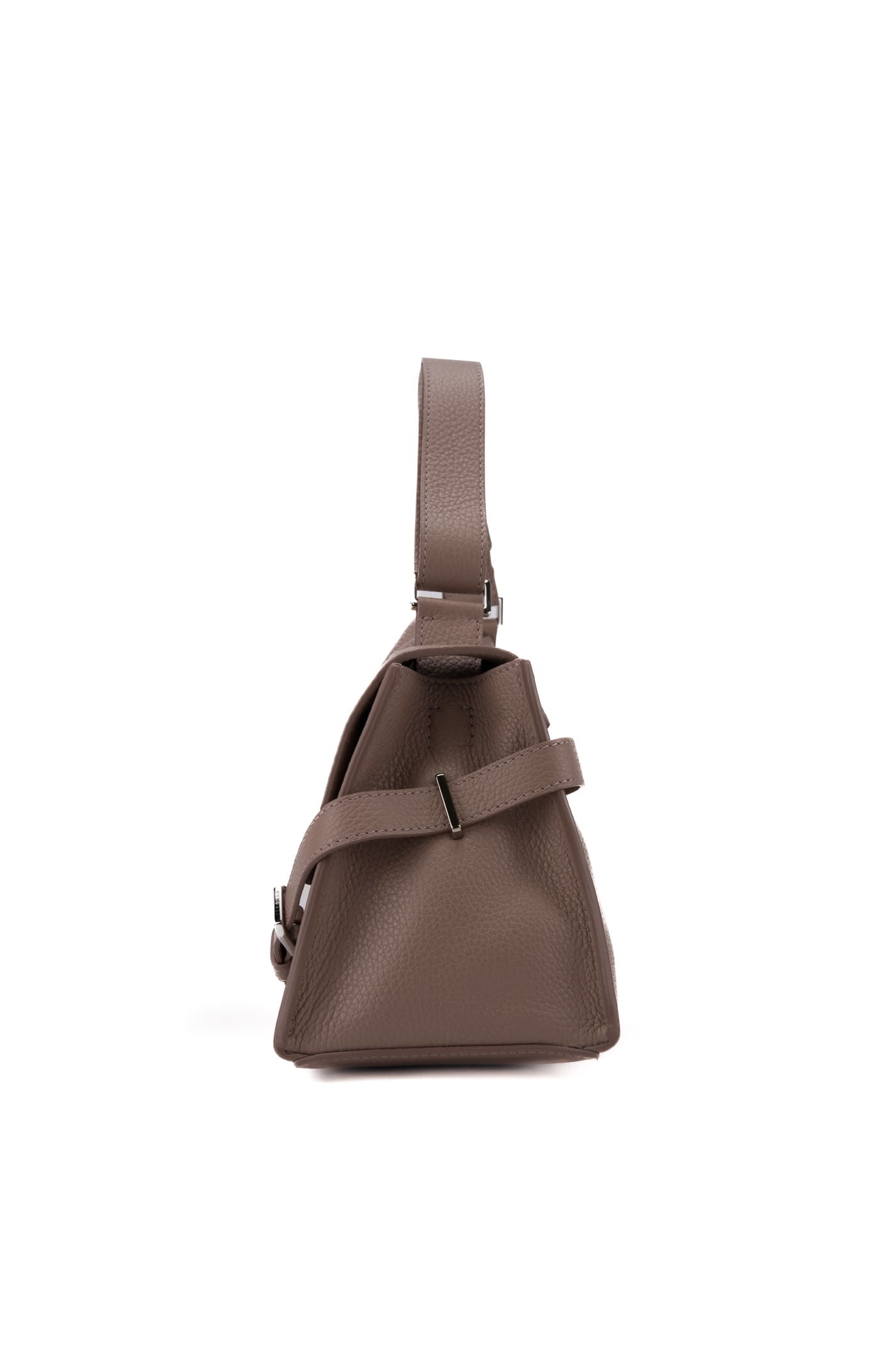Shop Orciani Sveva Longuette Sense Bag In Leather In Rosa Antico