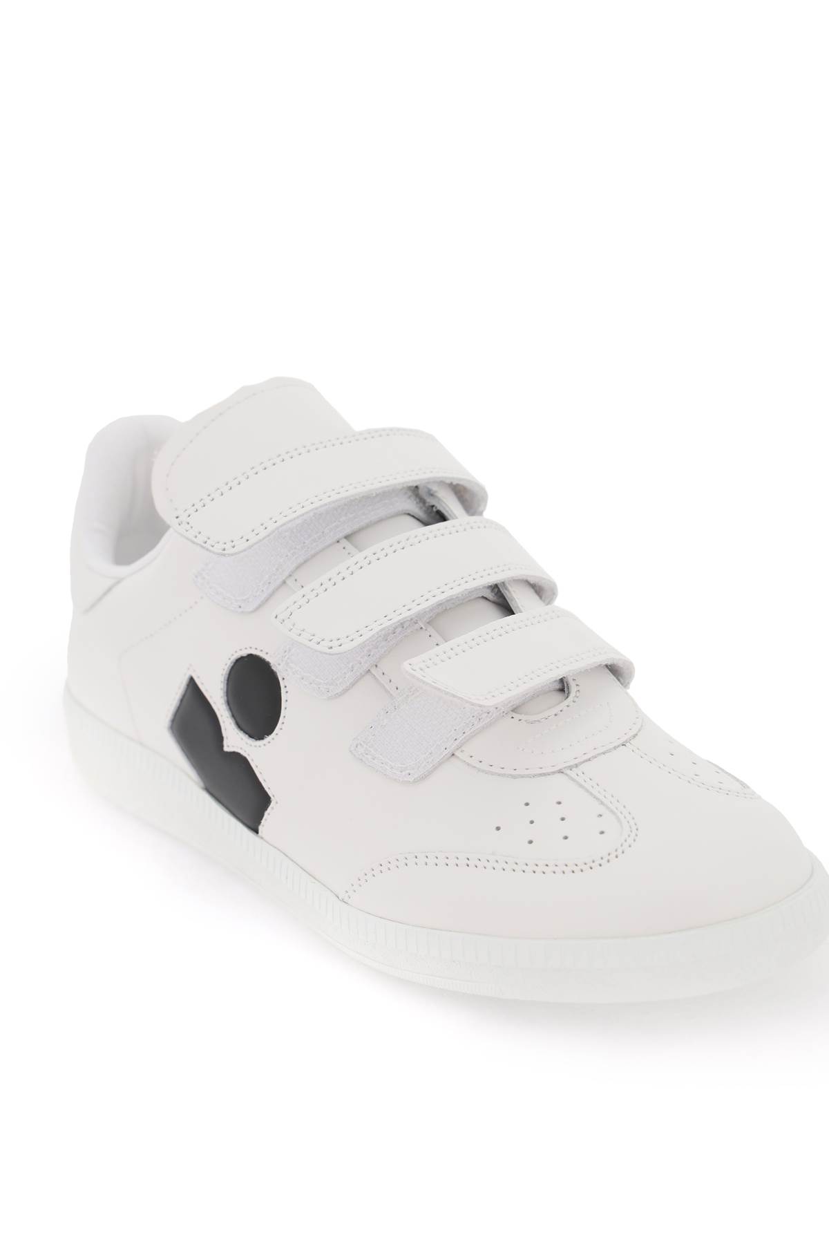 Isabel Marant Étoile Isabel Marant Etoile White Leather Logo Classic Sn Sneakers In White Black (white)