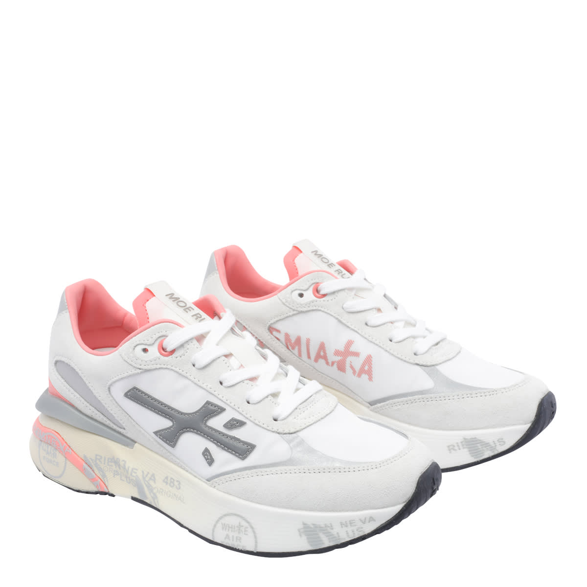 Premiata Moerund 7467 Sneakers With A Raised Sole In White