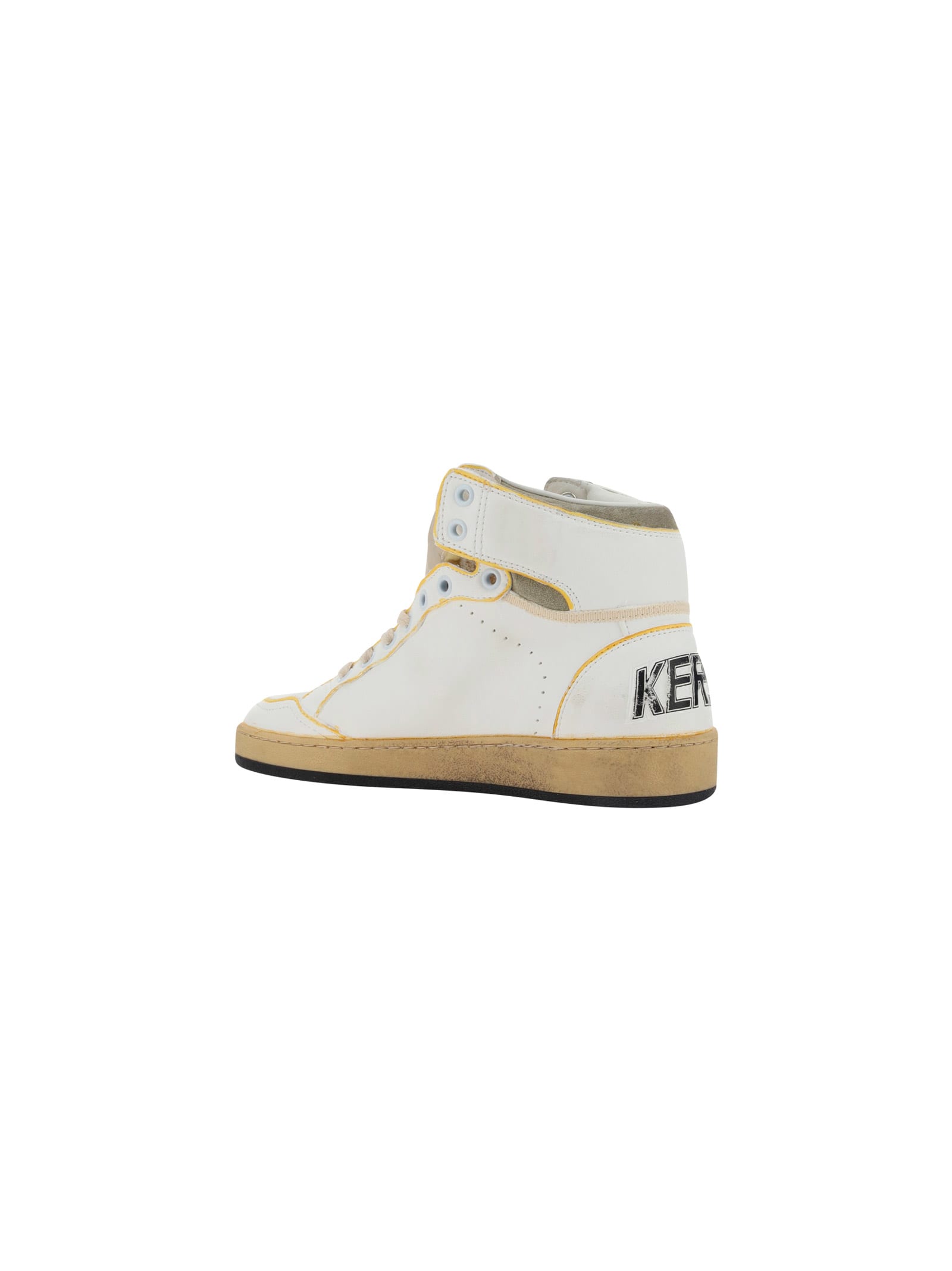 Shop Golden Goose Sky Star Sneakers In White/taupe