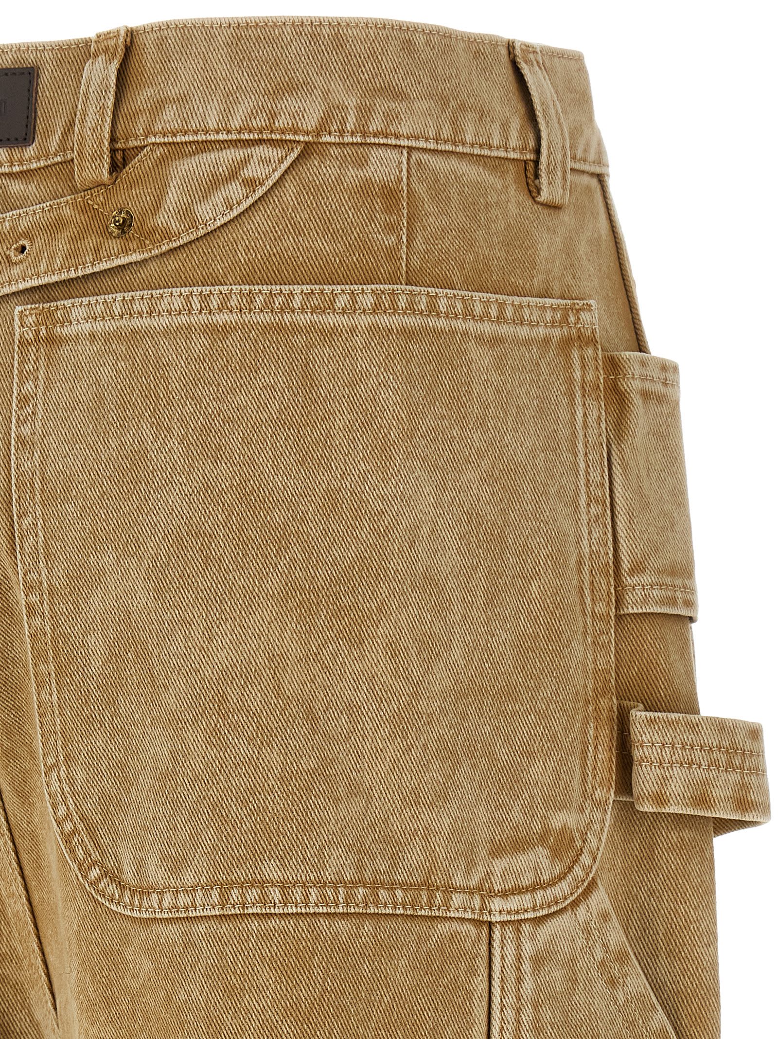 Moschino Wide Leg Cargo Trousers And Pockets In Brown