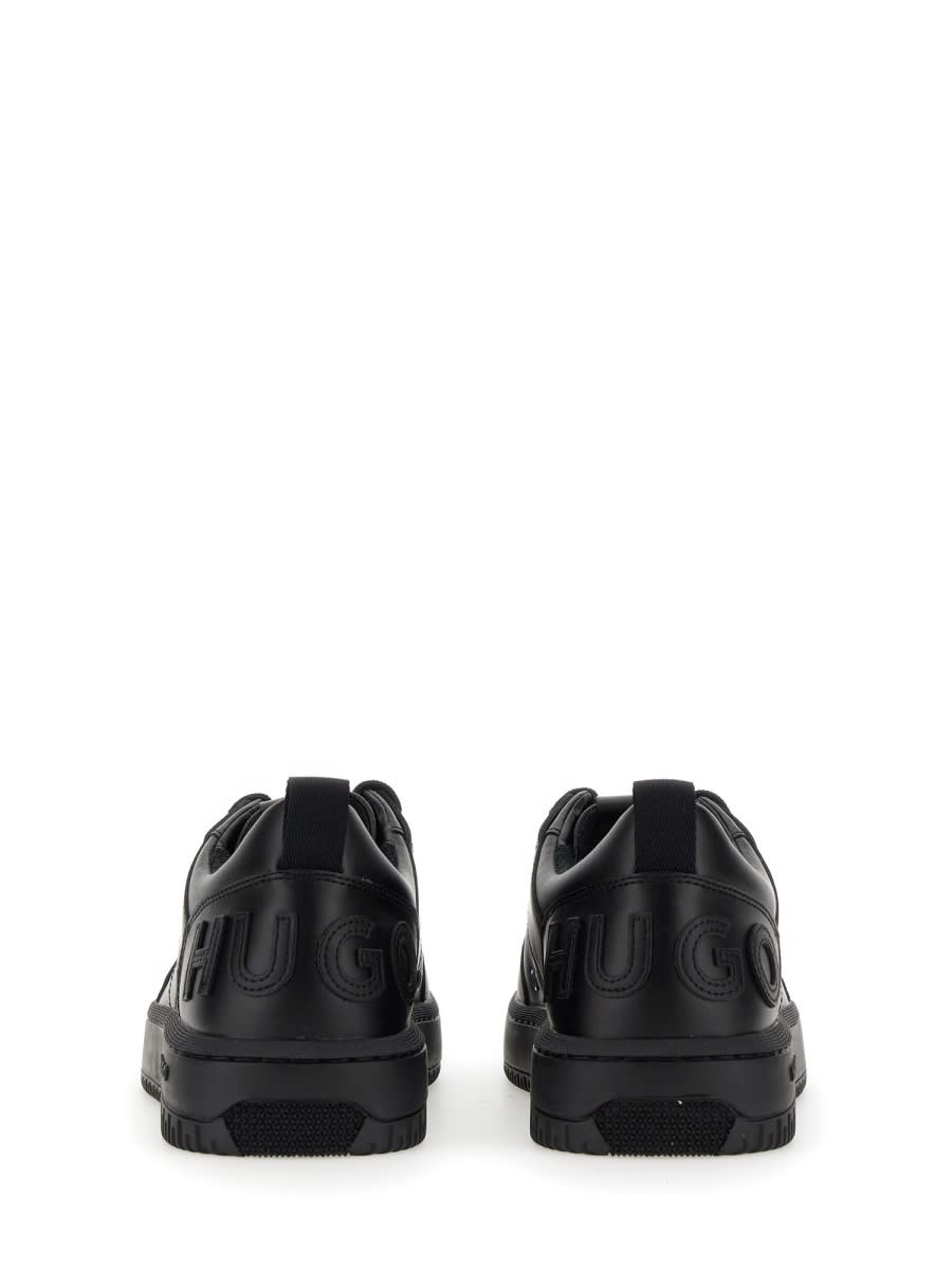 Shop Hugo Boss Leather Sneaker In Black