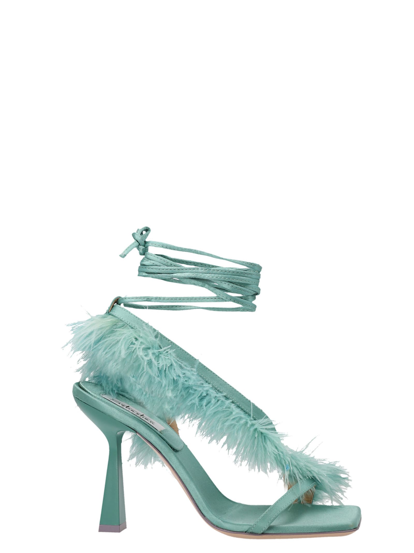 Shop Sebastian Milano Feather Wrap Sandals In Light Blue
