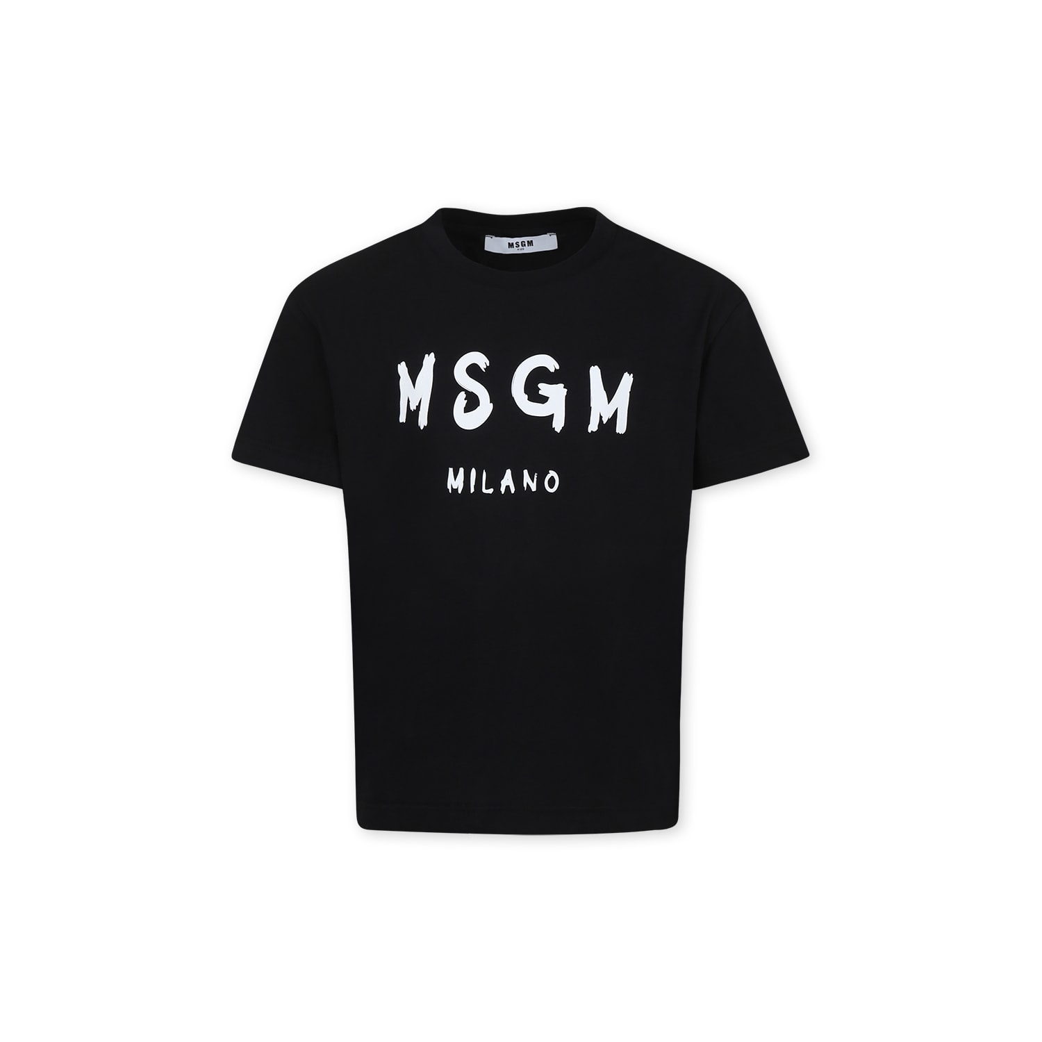 Shop Msgm Black T-shirt For Kids With Logo
