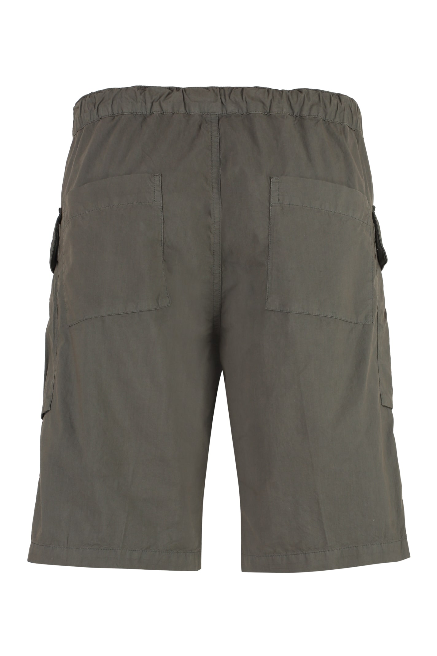 Shop Aspesi Cotton Cargo Bermuda Shorts In Grey
