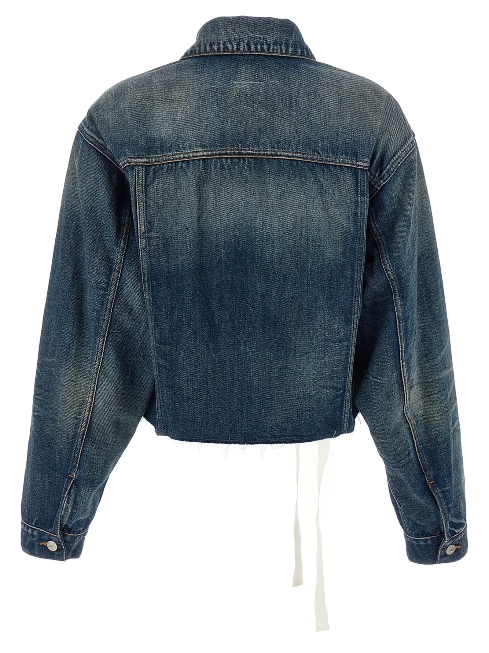 Mm6 Maison Margiela Mm6 By Maison Margiela Tape Denim Jacket In Blue