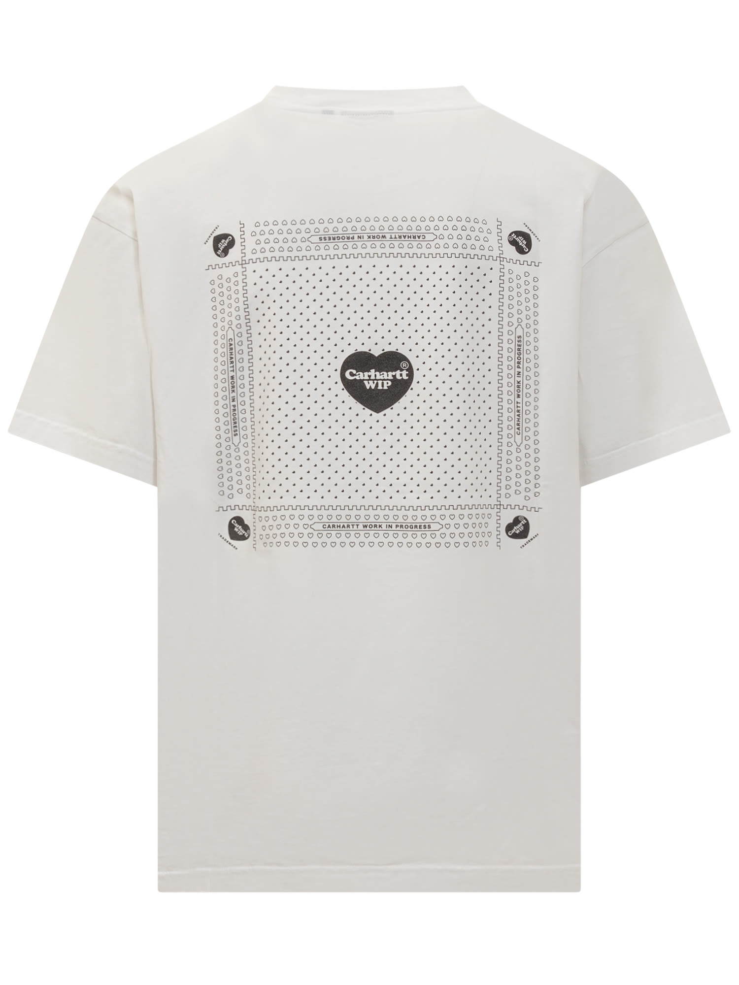 Shop Carhartt Heart T-shirt In White/black Stone Washed