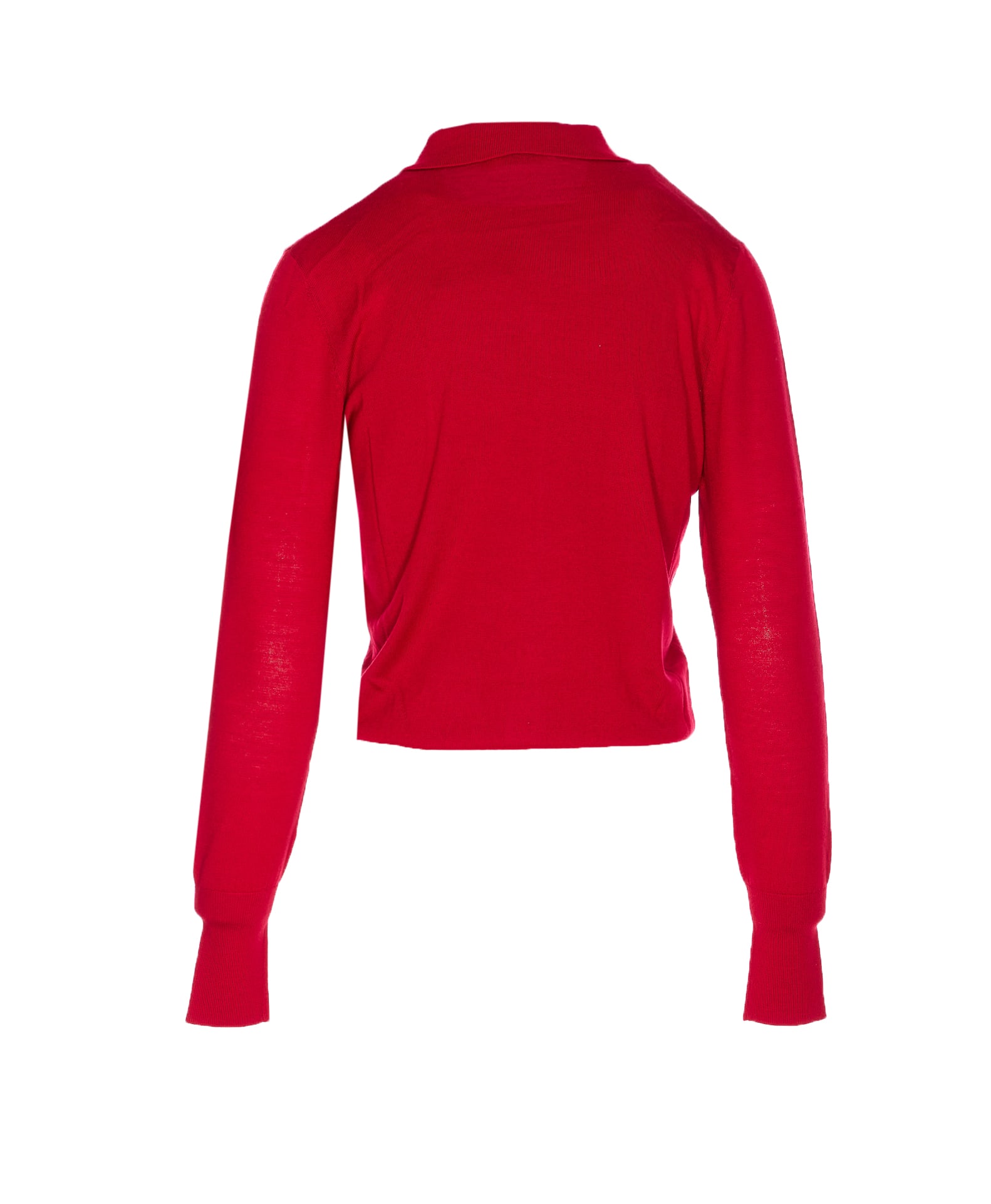 Patrizia Pepe Wool Sweater With Buttons And Internal Top In Red