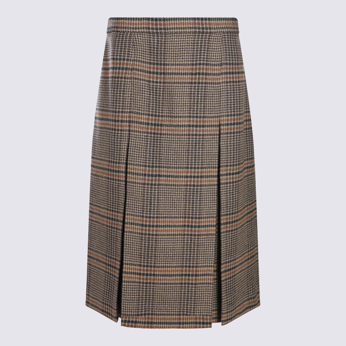 Saint Laurent Brown Wool Skirt In Gray