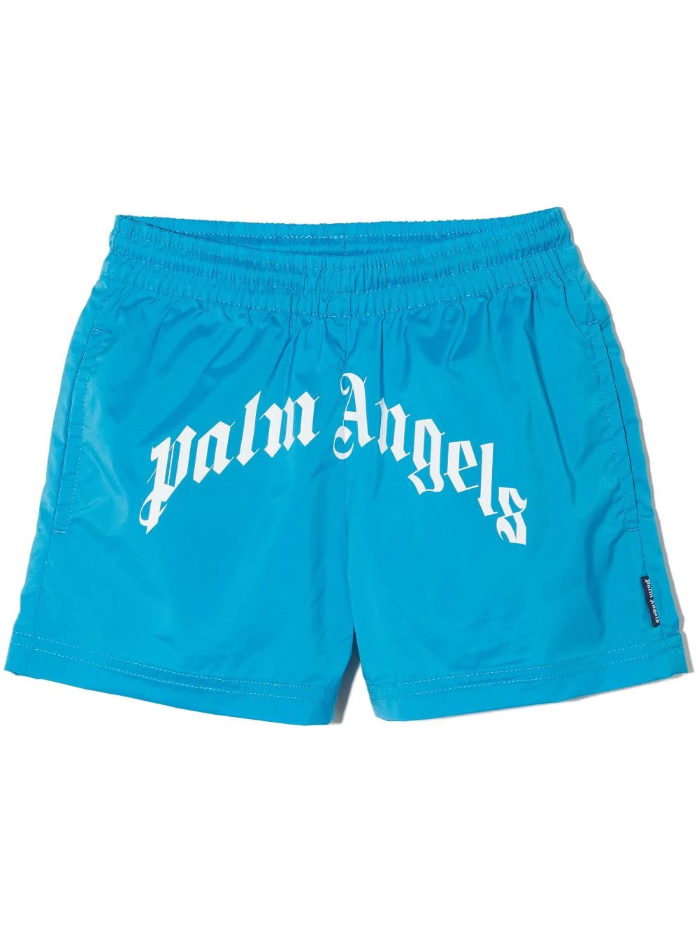 Palm Angels Kids Light Blue Swim Shorts With Front Logo