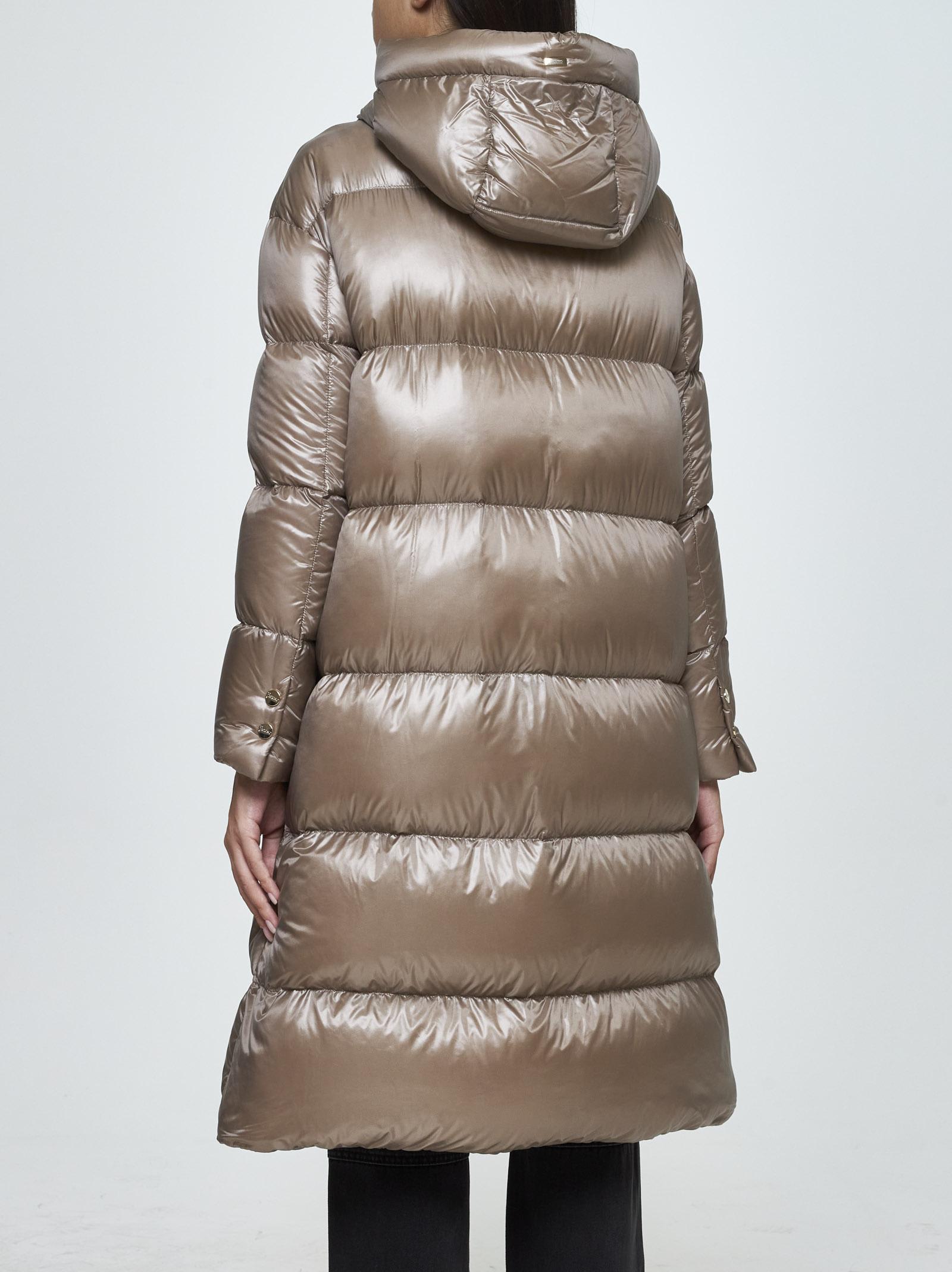 Shop Herno Quilted Nylon Down Long Parka In Tortora