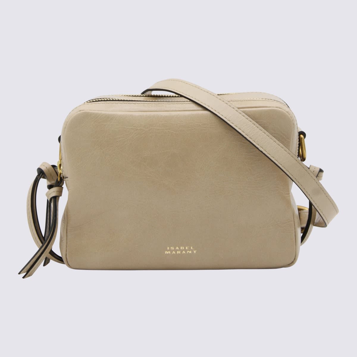 Shop Isabel Marant Sand Leather Wardy Camera Shoulder Bag