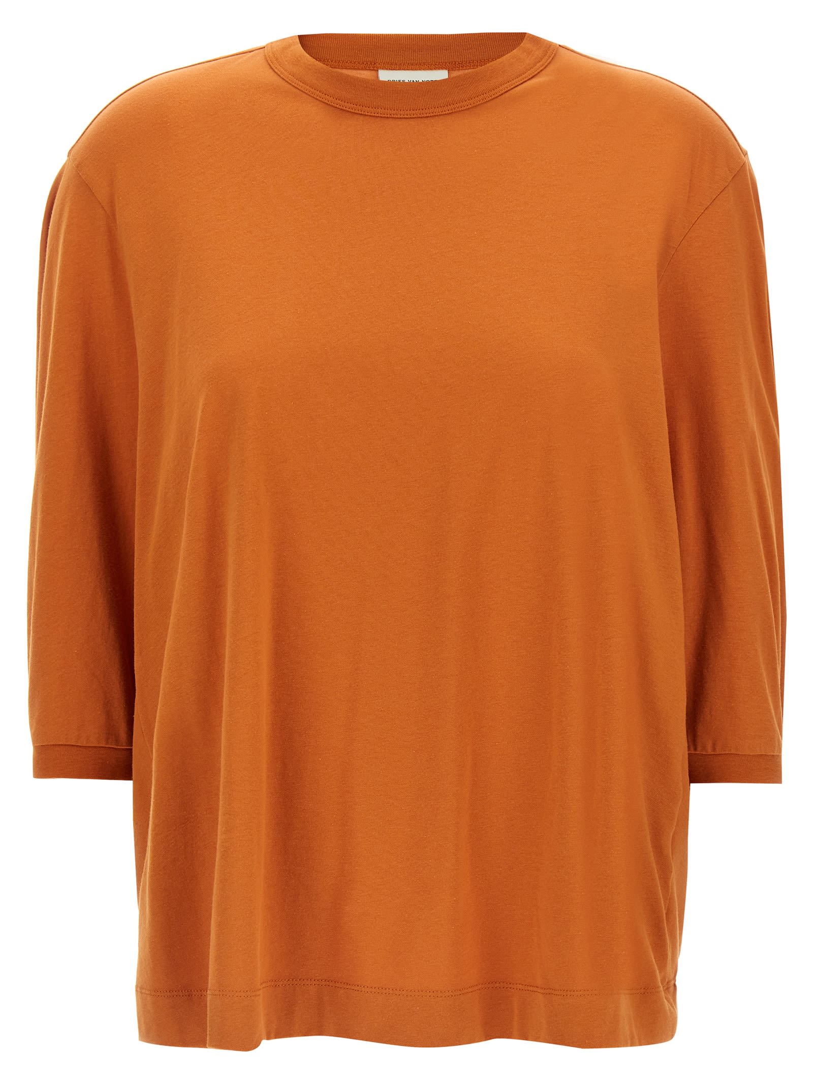 Dries Van Noten Relaxed Fit Round Neck Short Sleeves In Orange