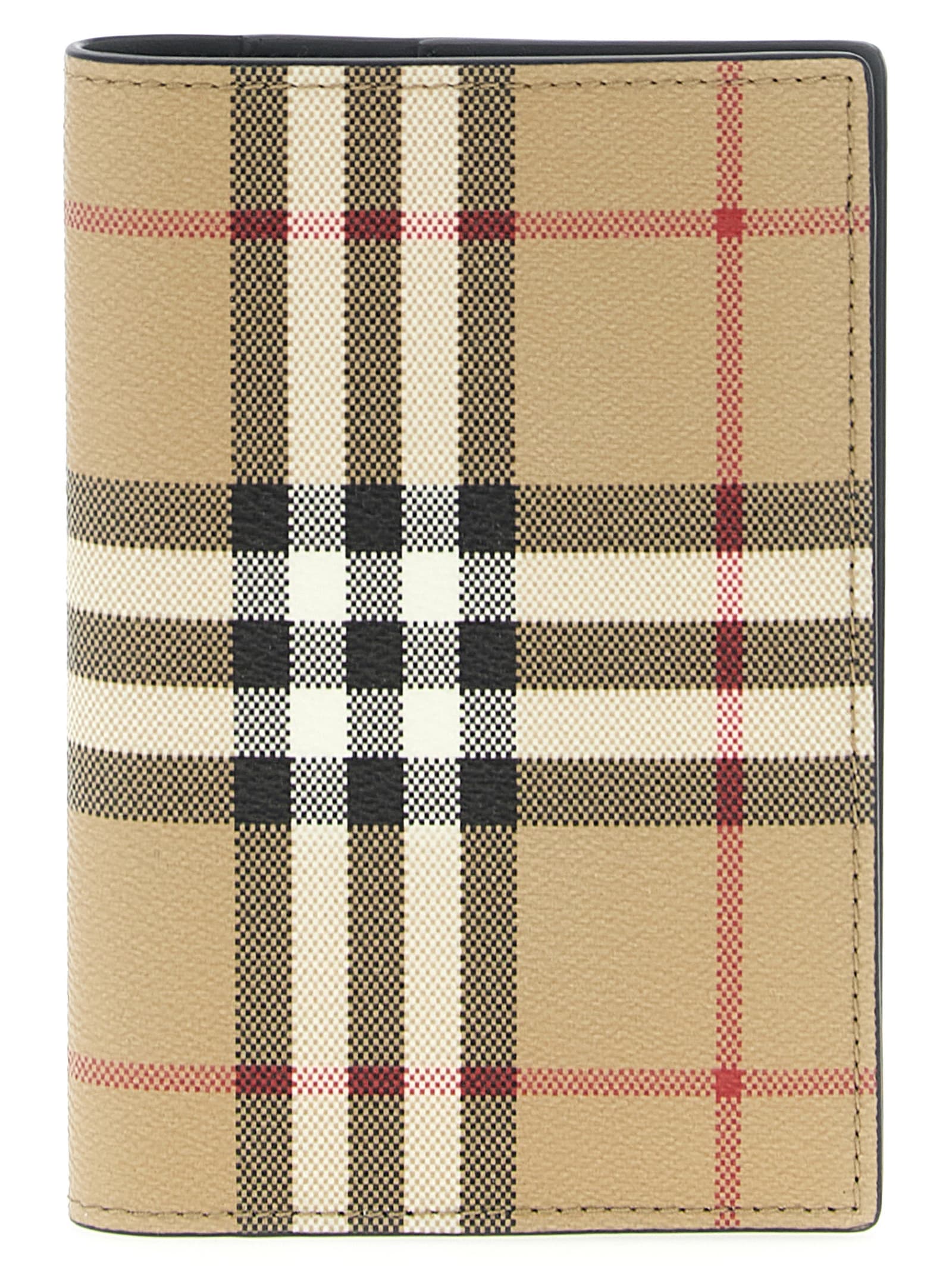 Burberry Canvas Checkered Bifold Wallet In Brown
