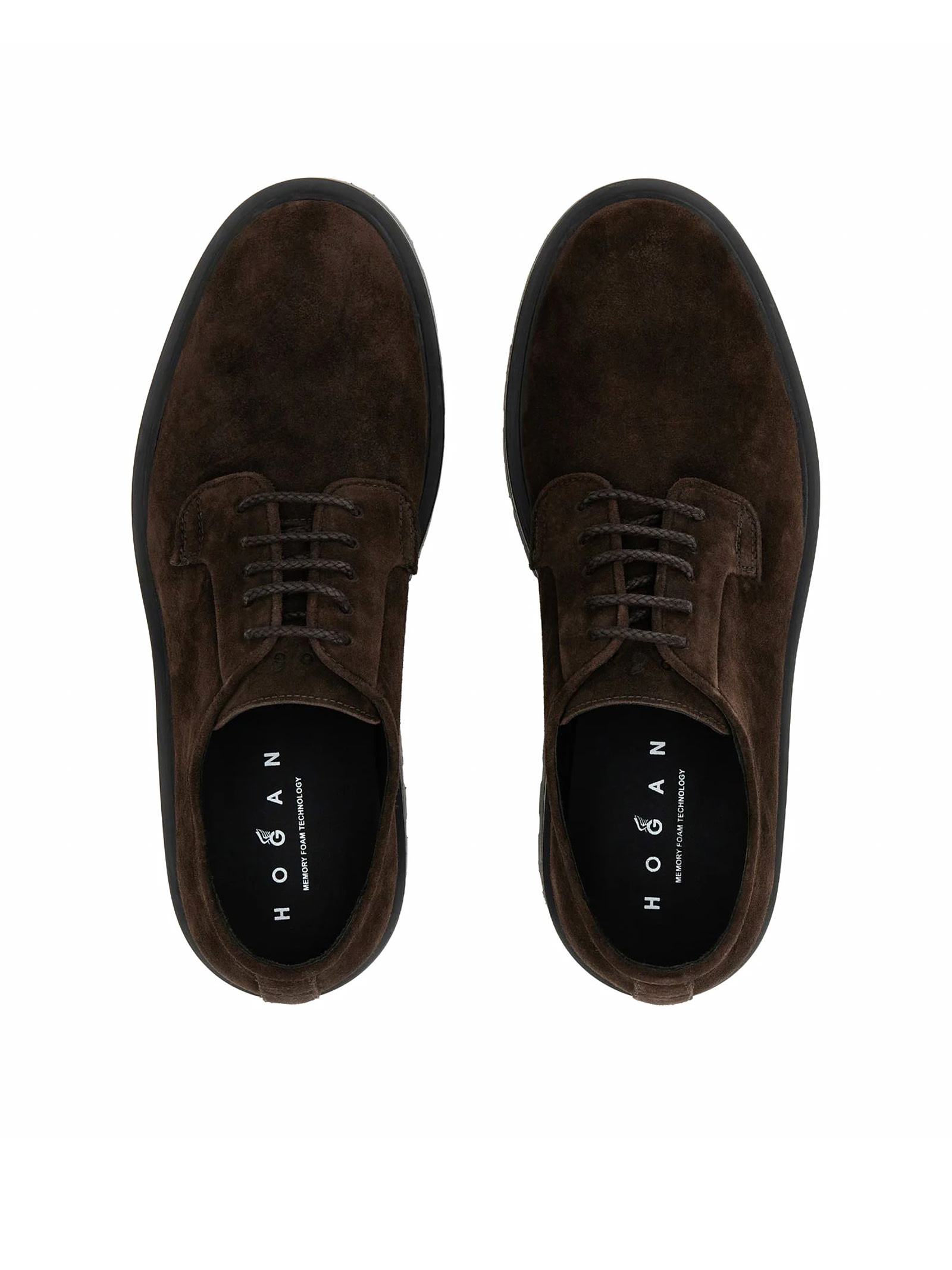 Hogan Stringata Marrone Camoscio Carroarmato In Brown