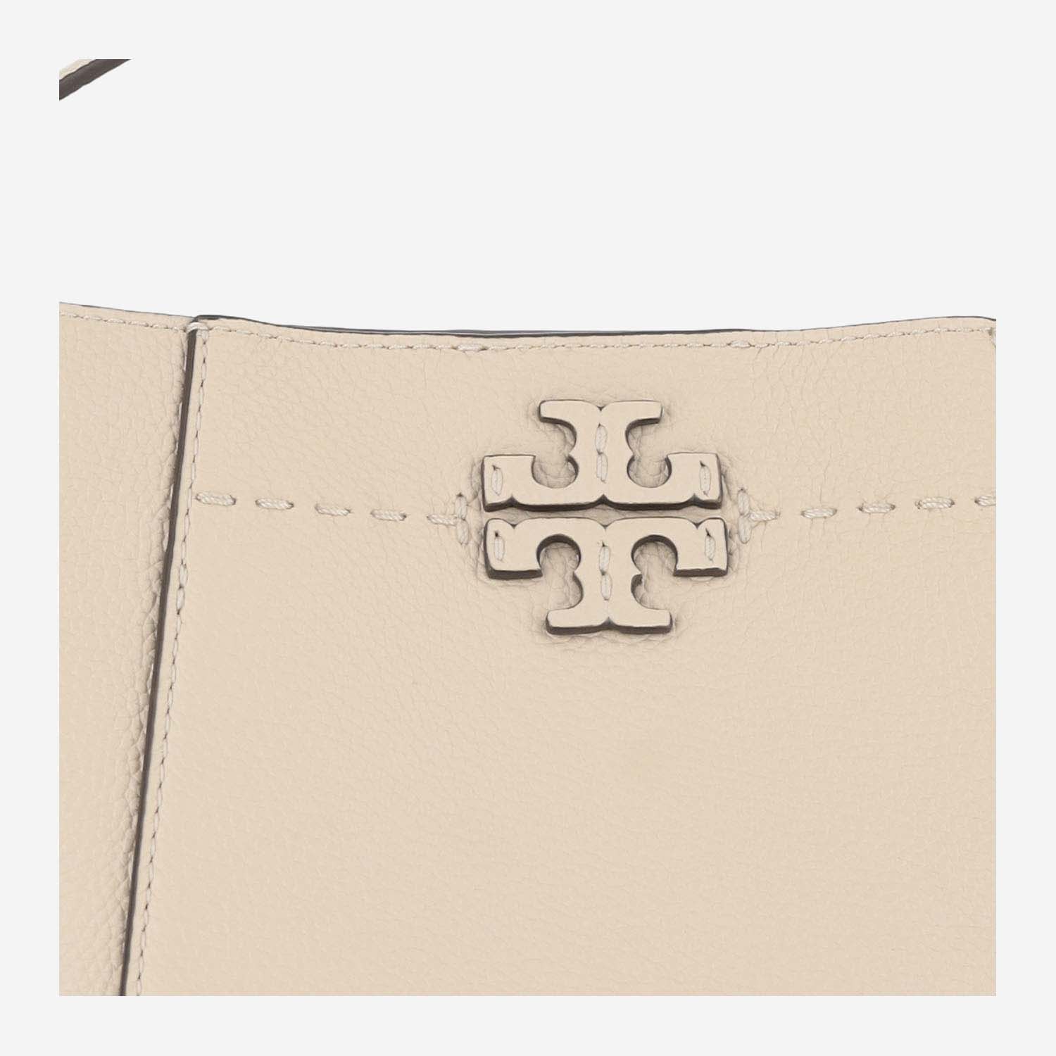 Shop Tory Burch Mcgraw Small Shoulder Bag In Ivory