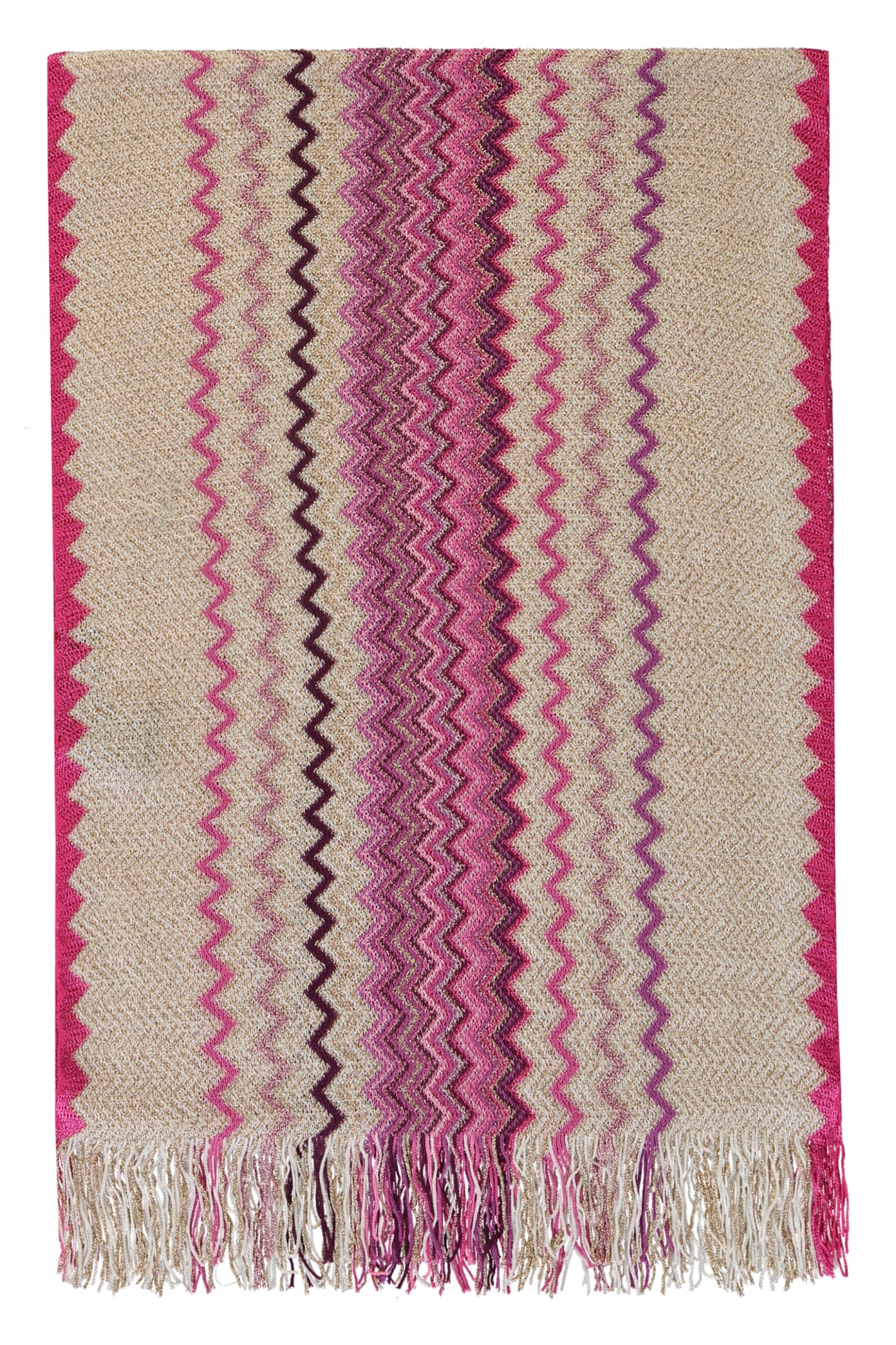 Shop Missoni Fringed Scarf In Pink