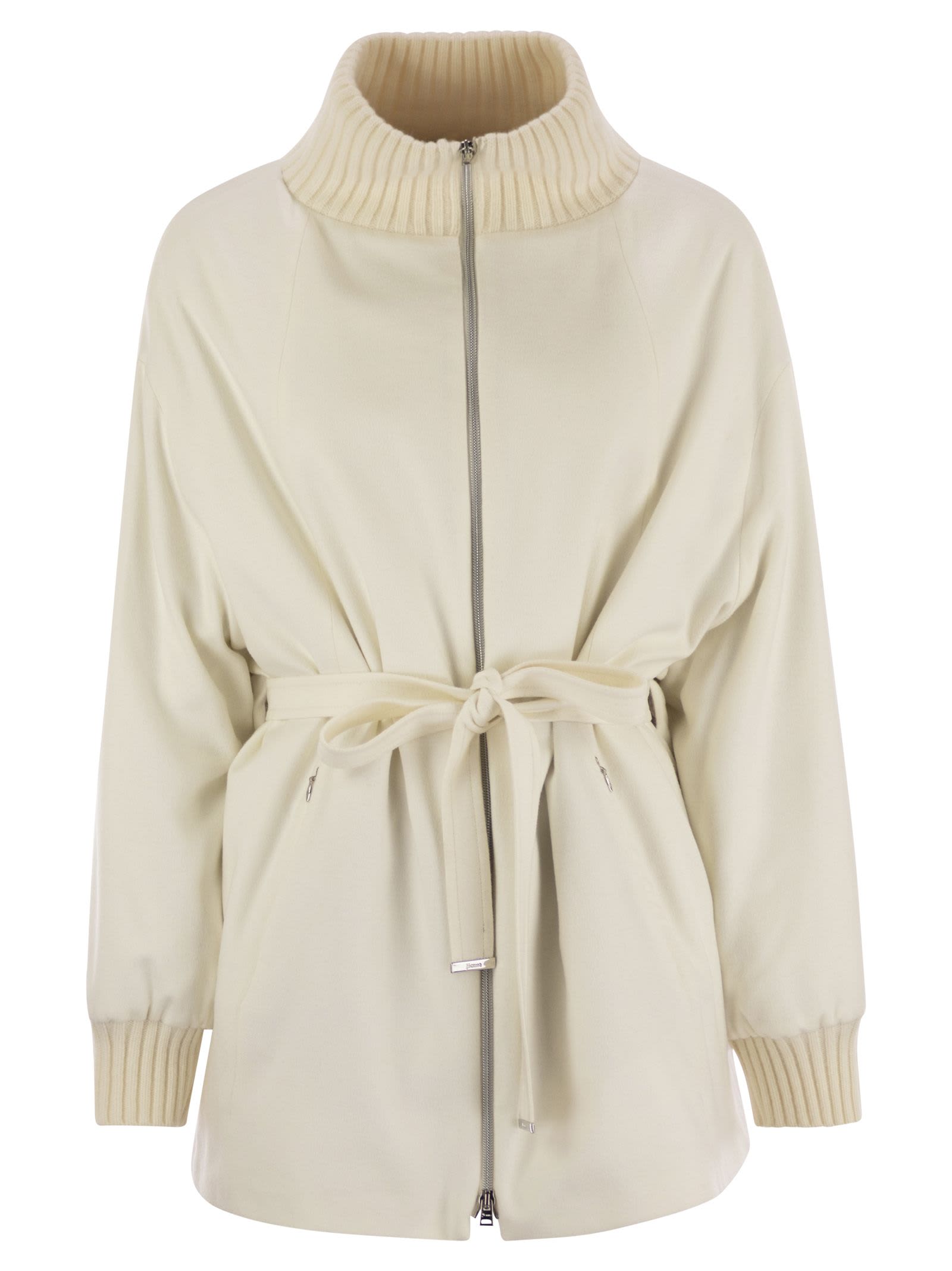 Silk And Cashmere Jacket With Belt