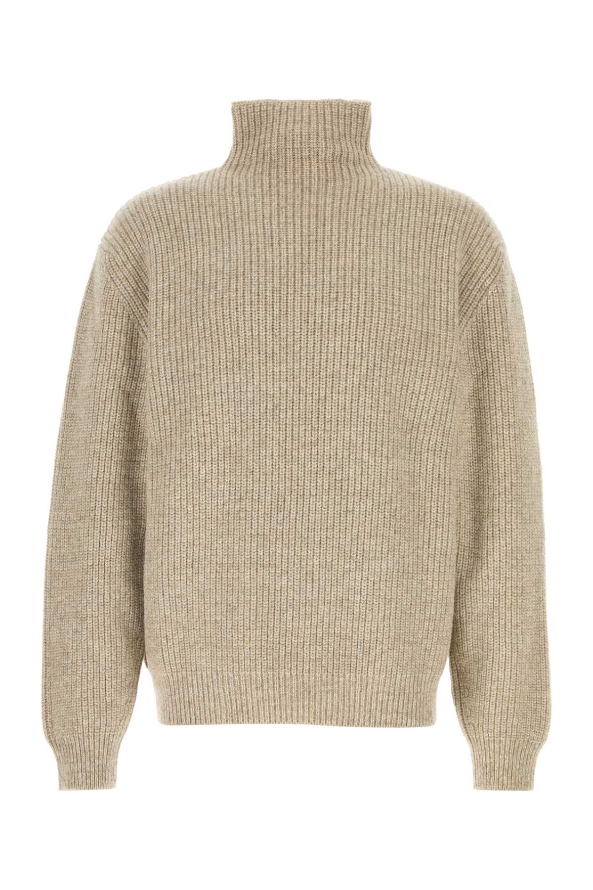 Lemaire Cappuccino Wool Oversize Sweater In Neutral