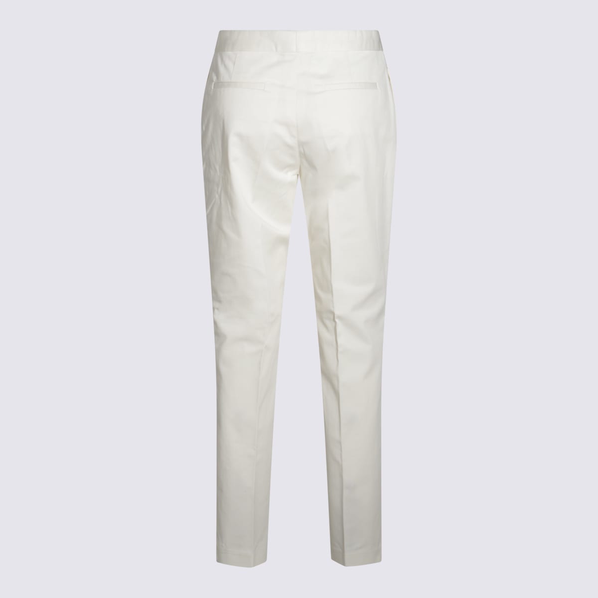 Fabiana Filippi Tailored White Cotton Pants With Functional Pockets