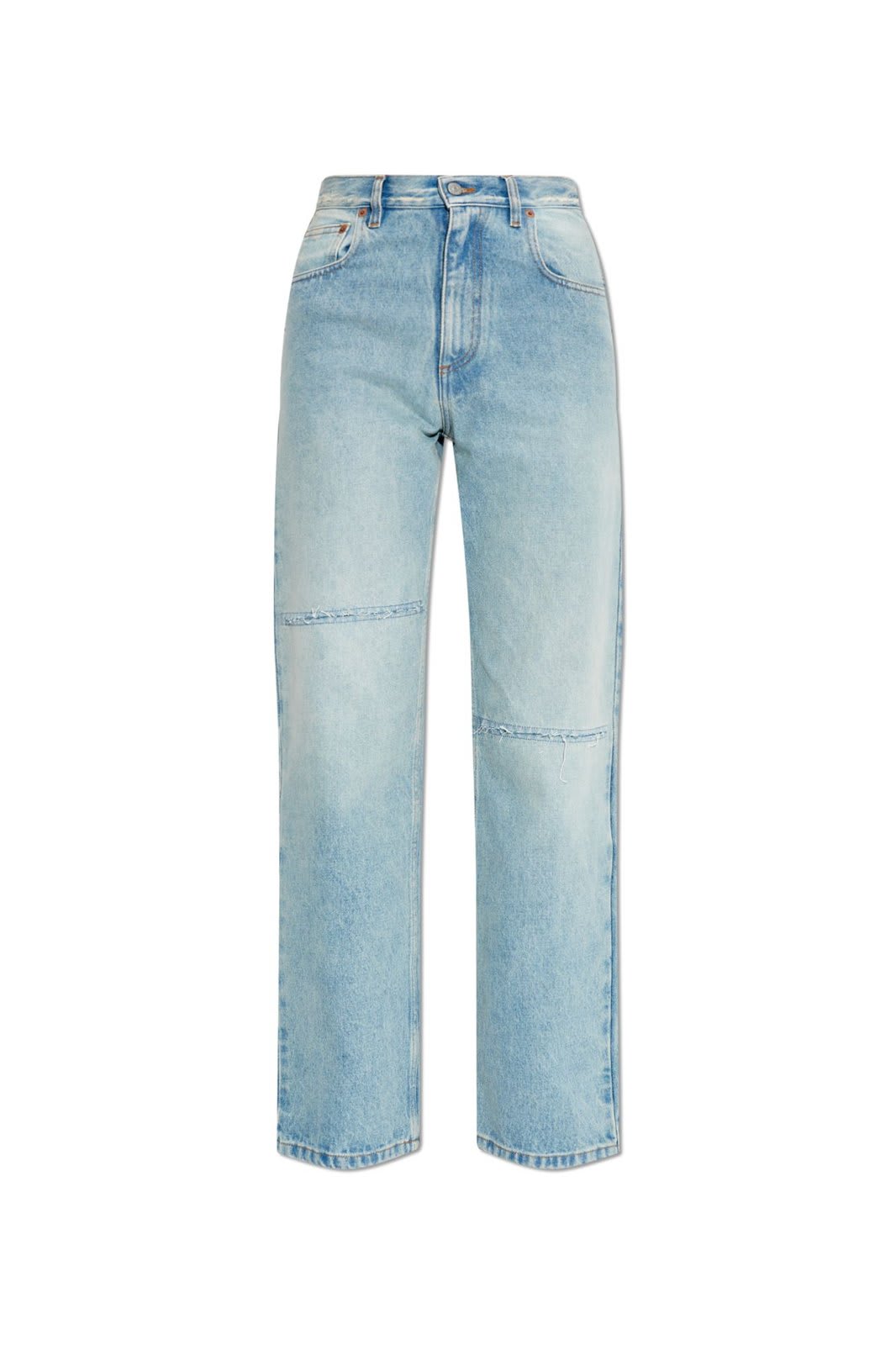 Shop Mm6 Maison Margiela Distressed Denim Jeans In Blue