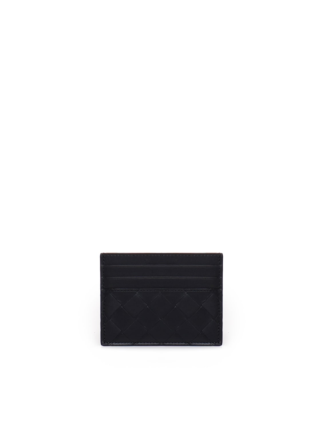 Bottega Veneta Braided Credit Card Holder In Black