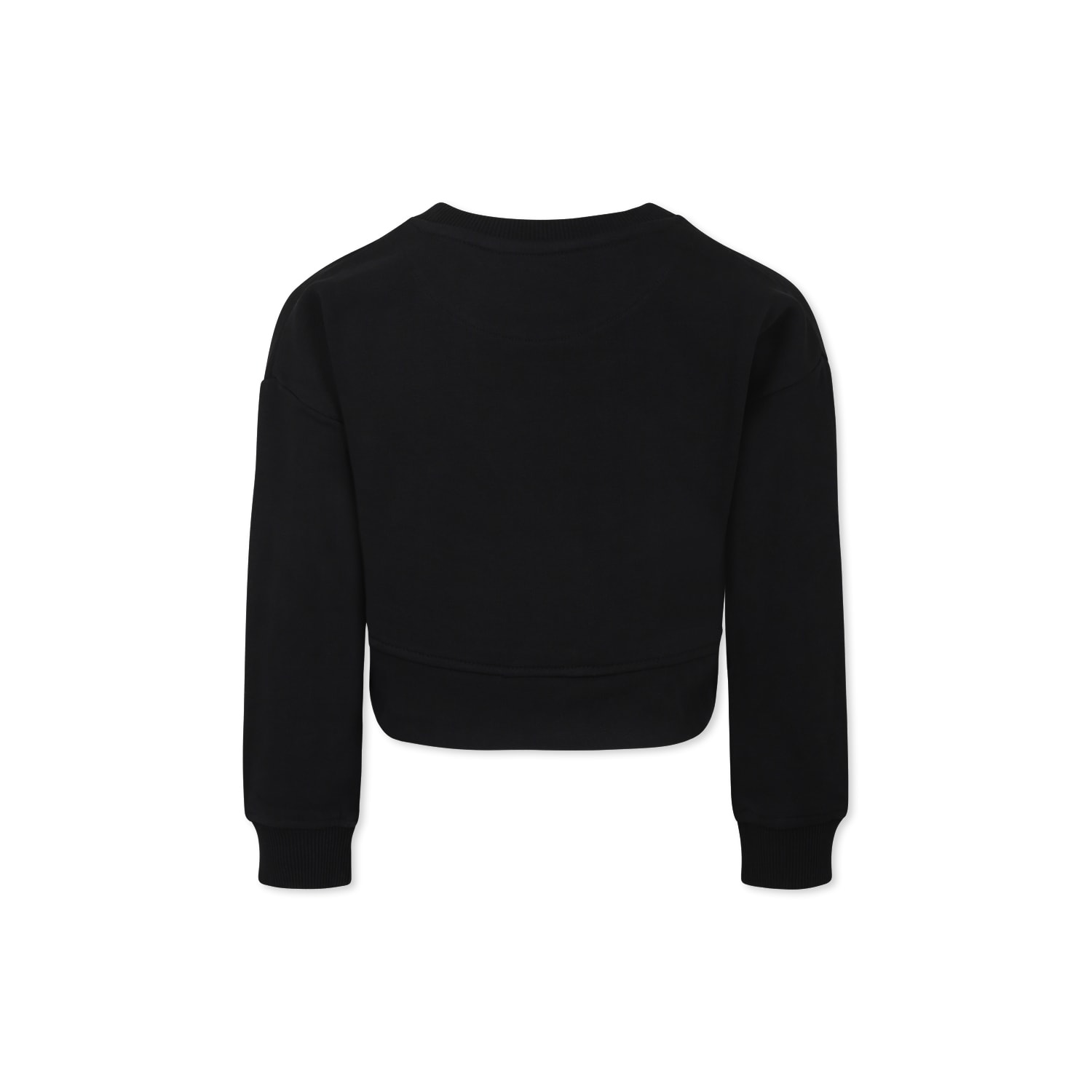 Richmond Black Crop Sweatshirt For Girl With Logo In Black