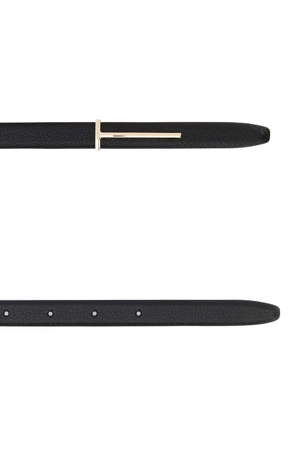 Tom Ford Black Leather Belt In Black