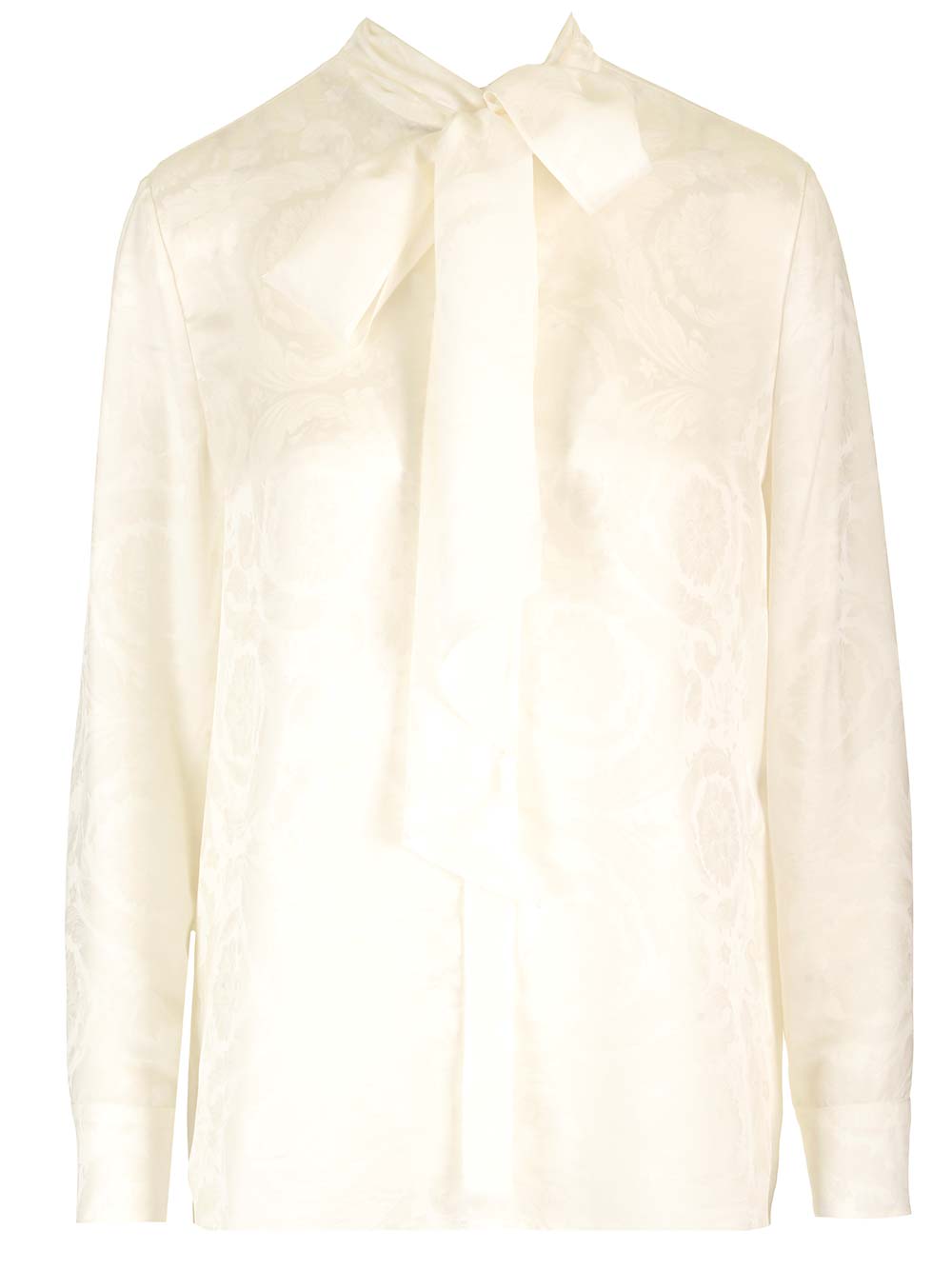 Ivory Silk Lavalier Shirt