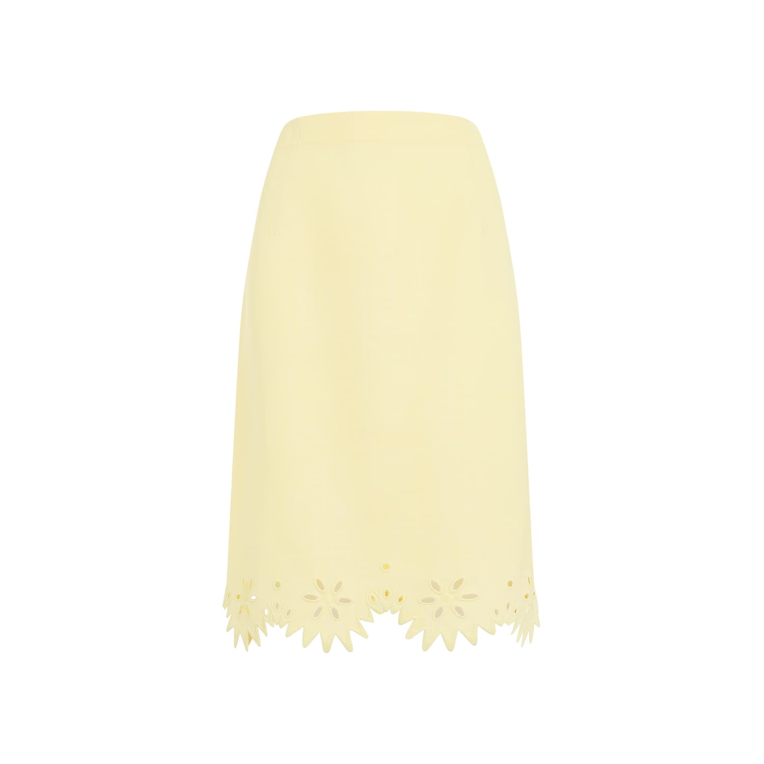 BOTTEGA VENETA GRAINY ENGLISH EMBROIDERY MIDI SKIRT 