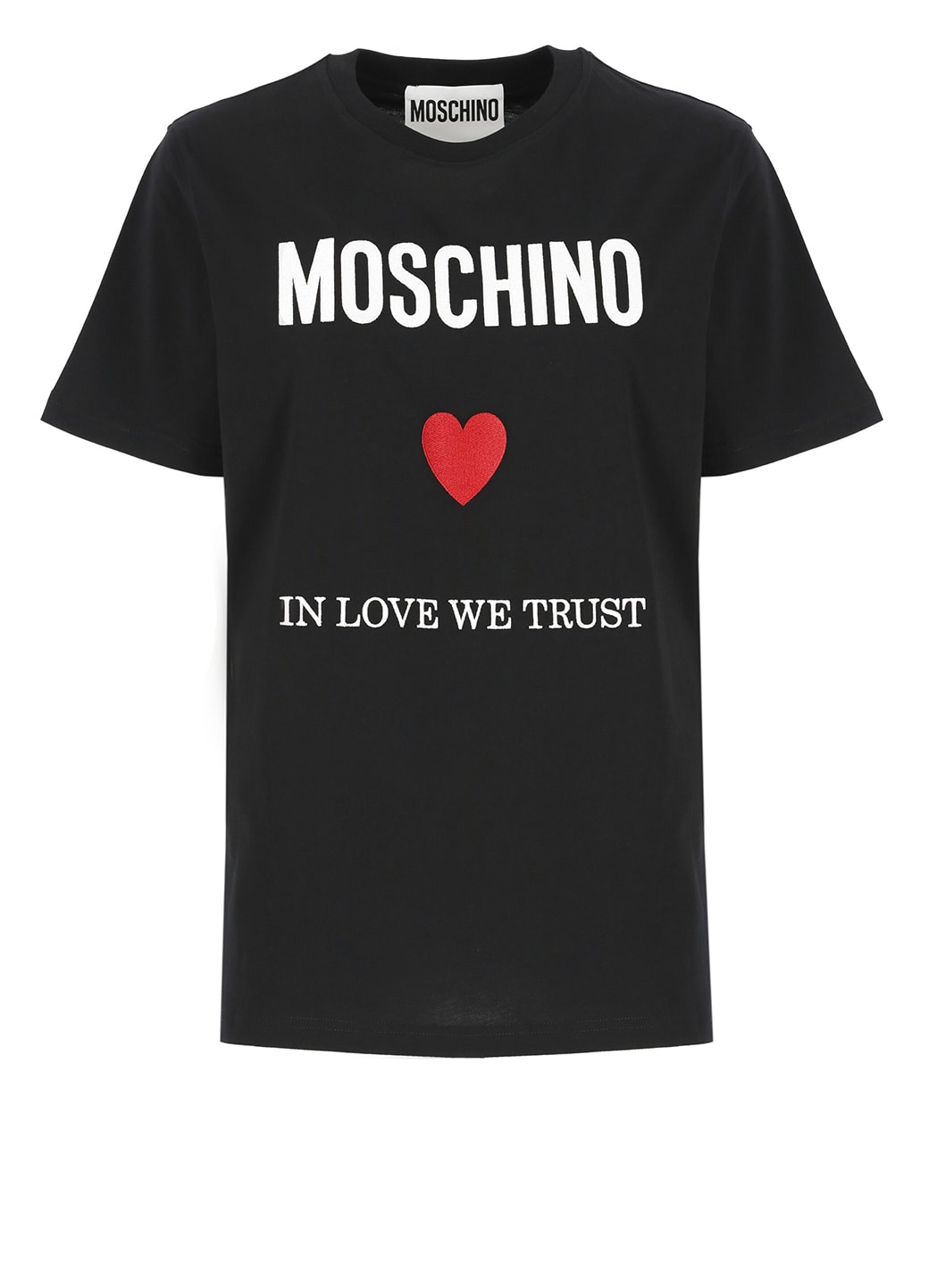 Shop Moschino In Love We Trust T-shirt In Black