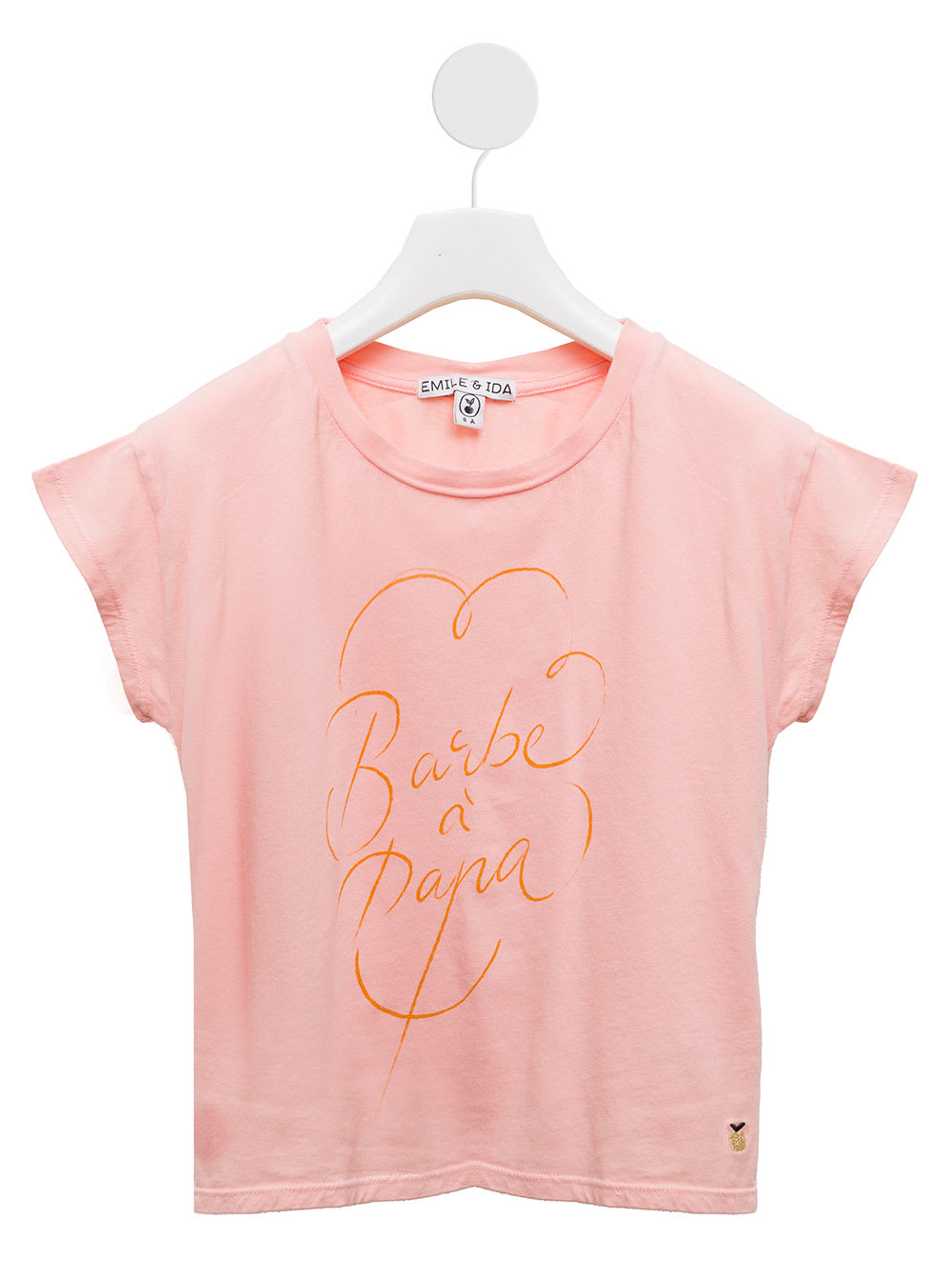 Emile Et Ida Kids Girls Pink Cotton T-shirt With Print