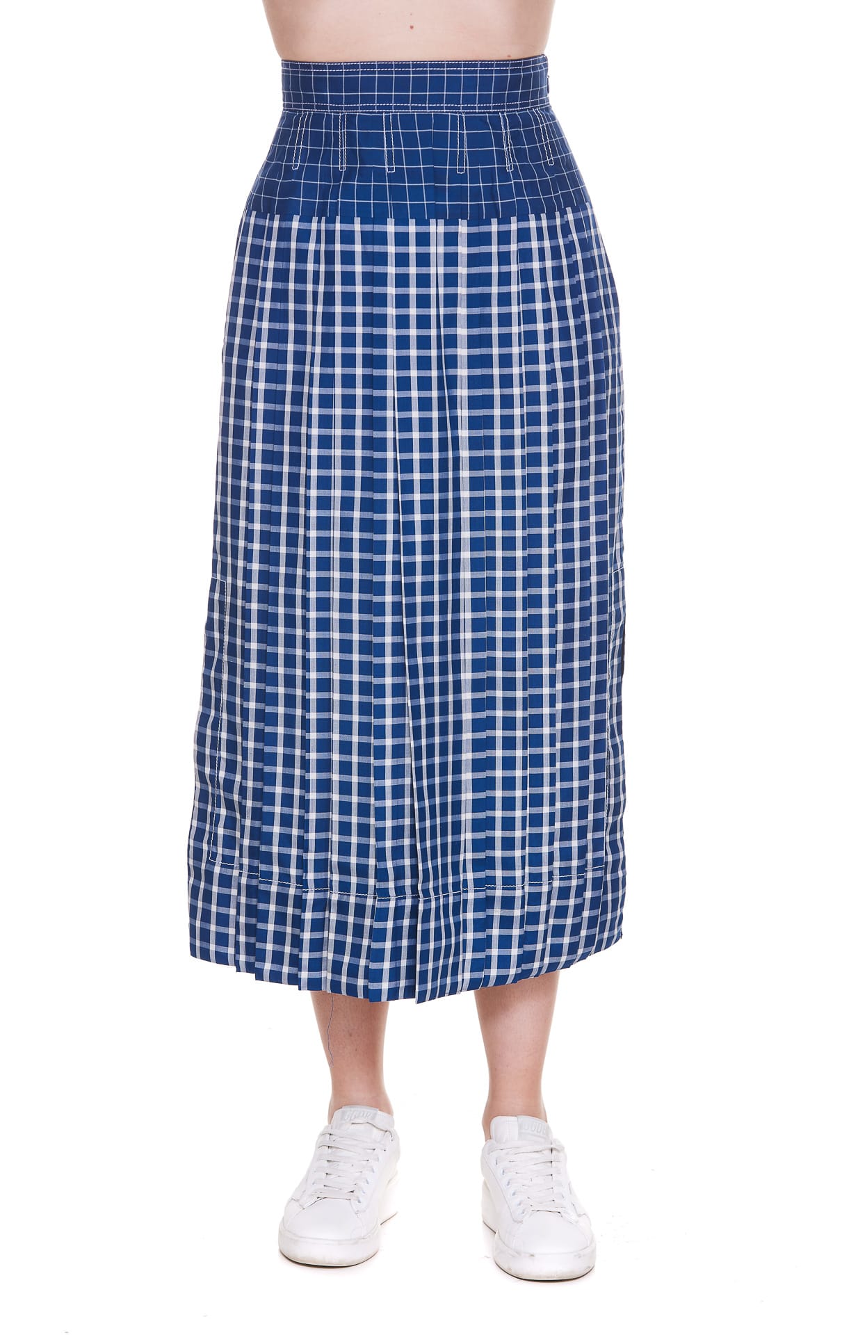 Tory Burch Midi Skirt With Checked Print